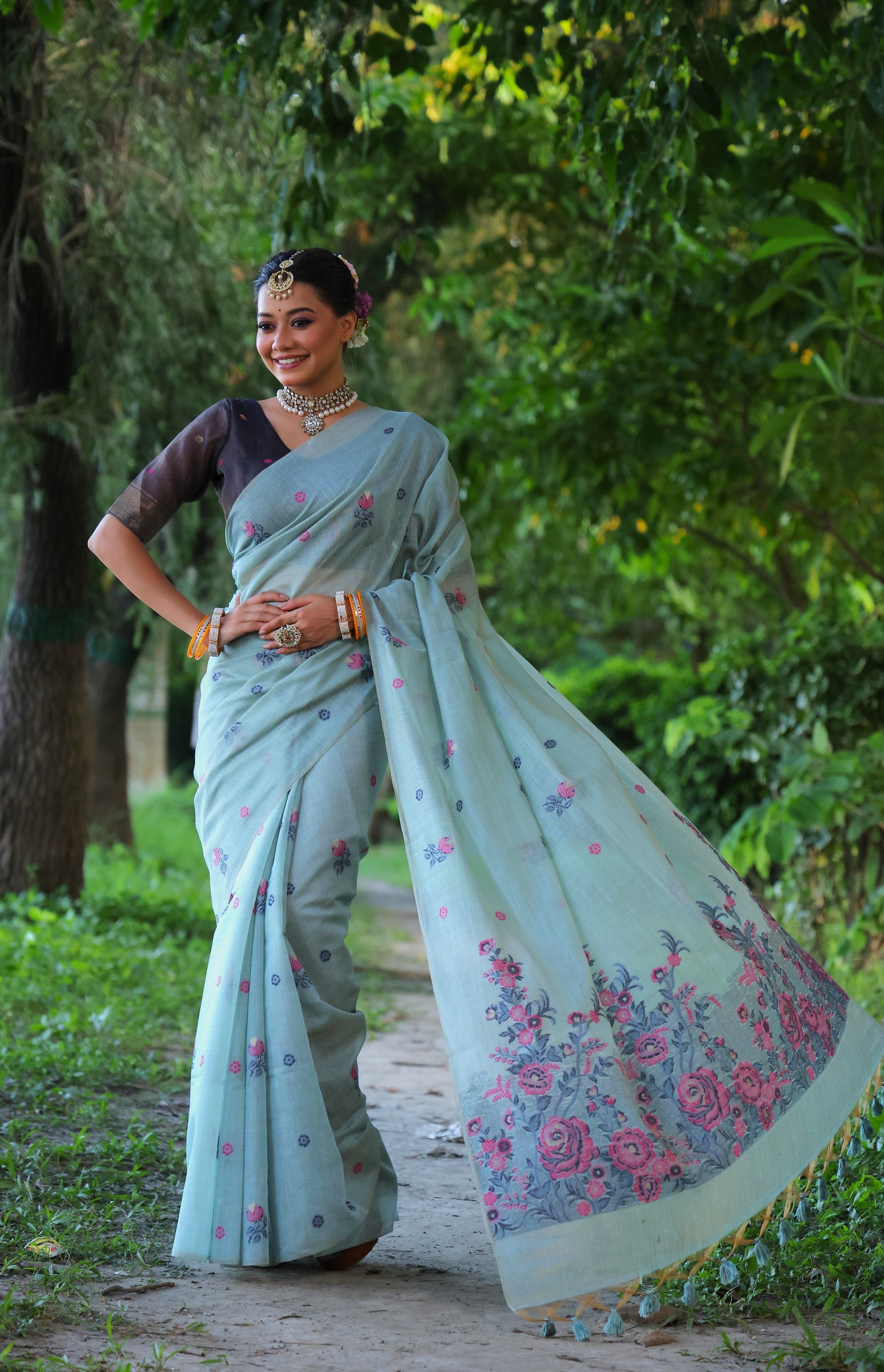 Ruby- Charming Rose Garden Saree