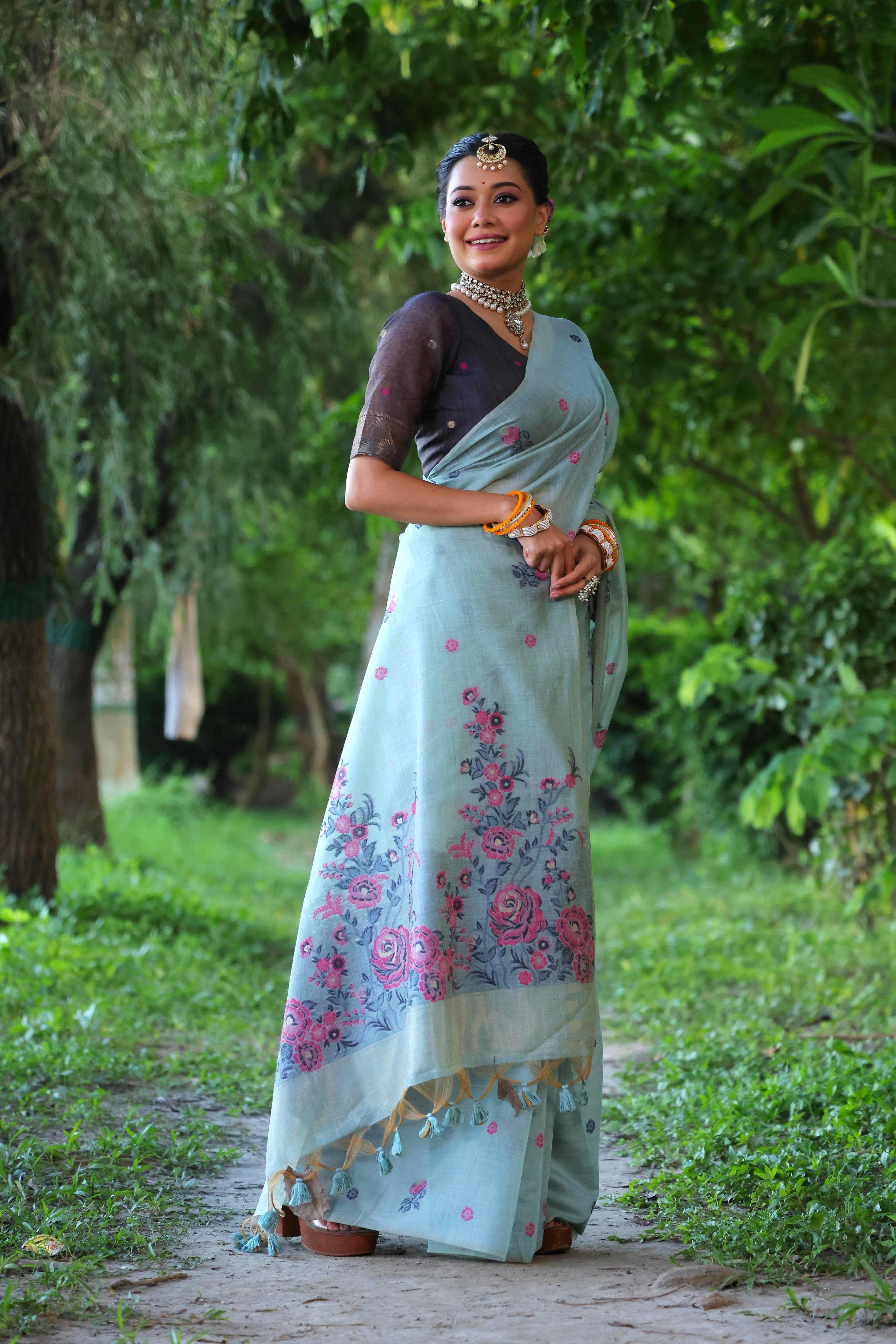 Ruby- Charming Rose Garden Saree
