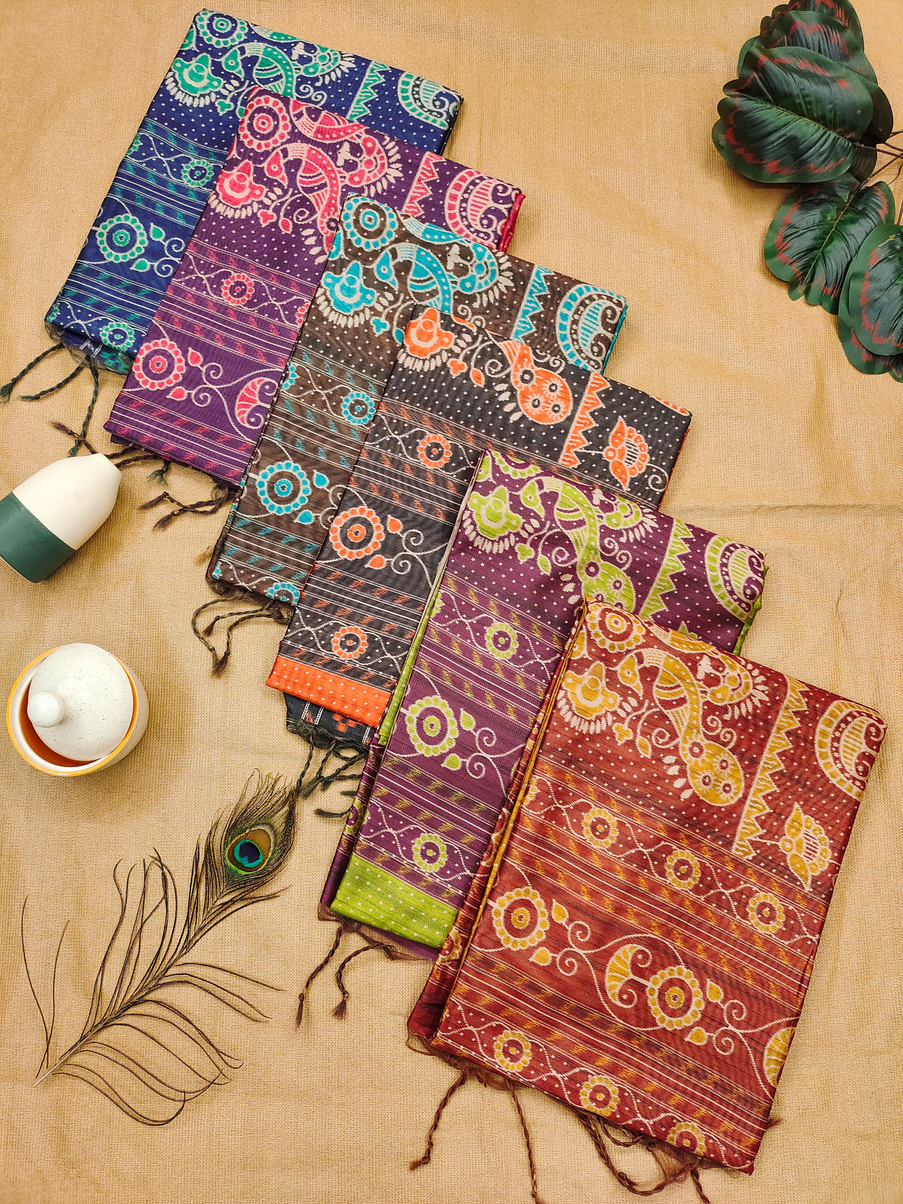 Ajrakh- Ethnic Elegance – Temple Patola Soft Silk Saree