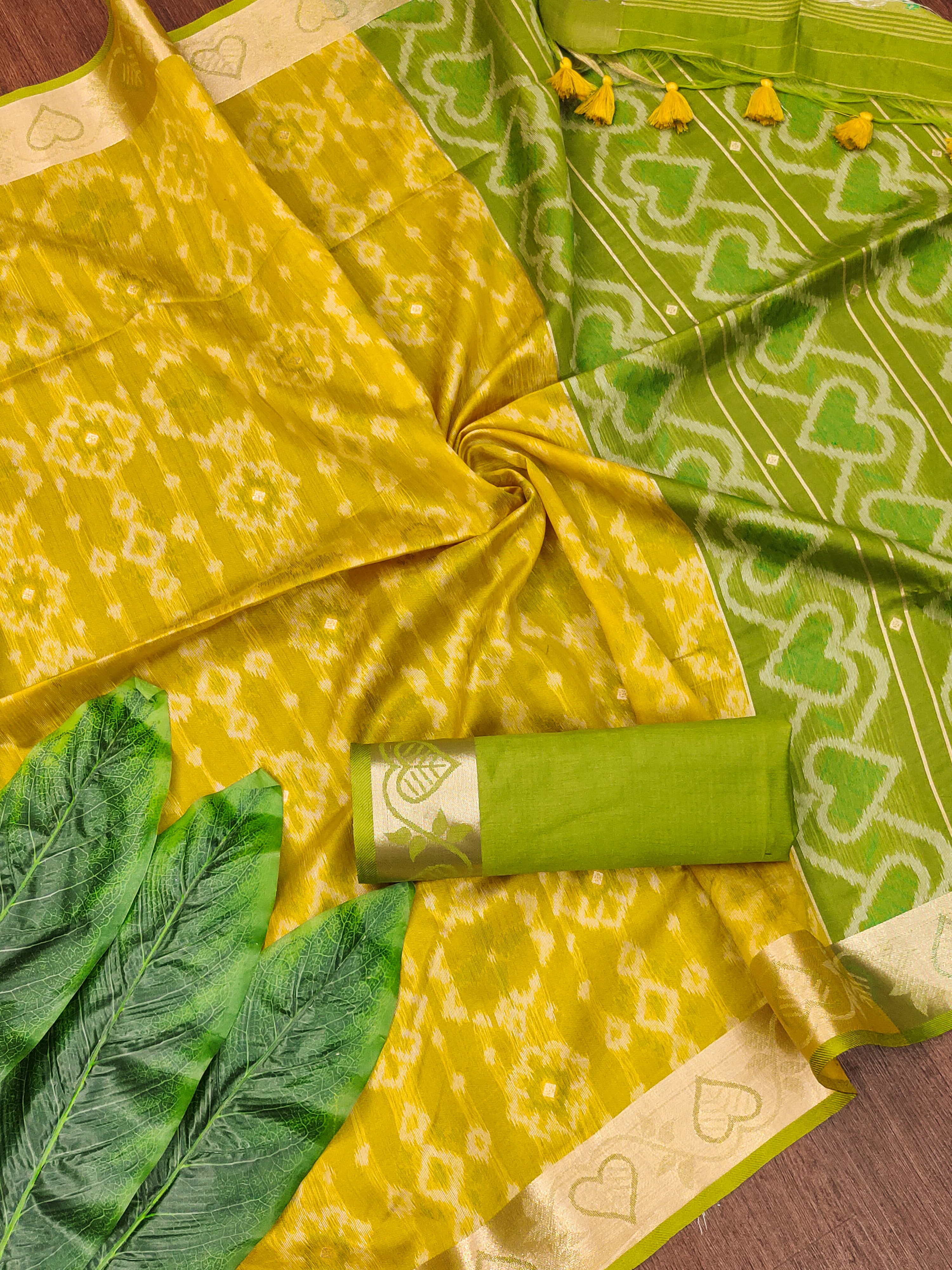 Sundari- Ikat Printed Art Silk Saree In Royal Style