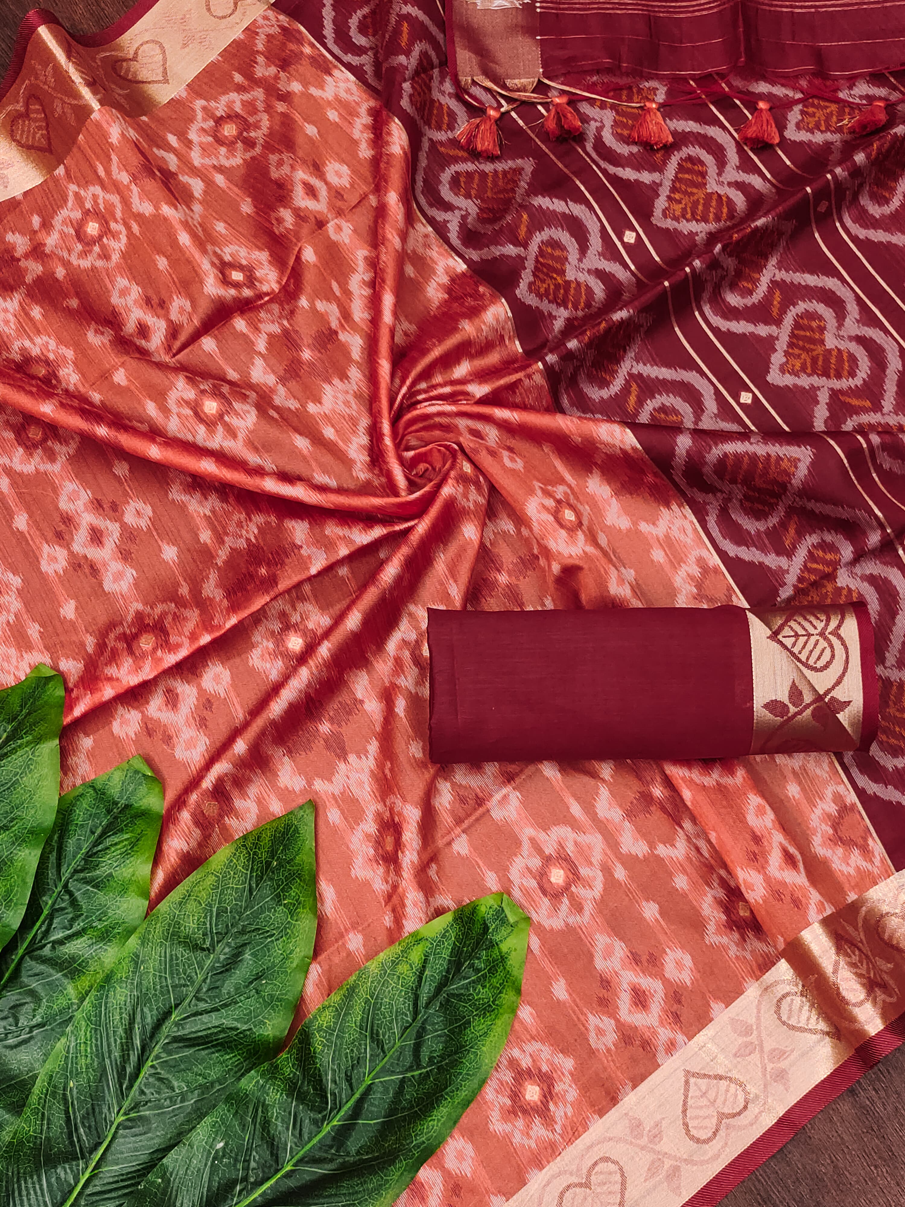 Sundari- Ikat Printed Art Silk Saree In Royal Style