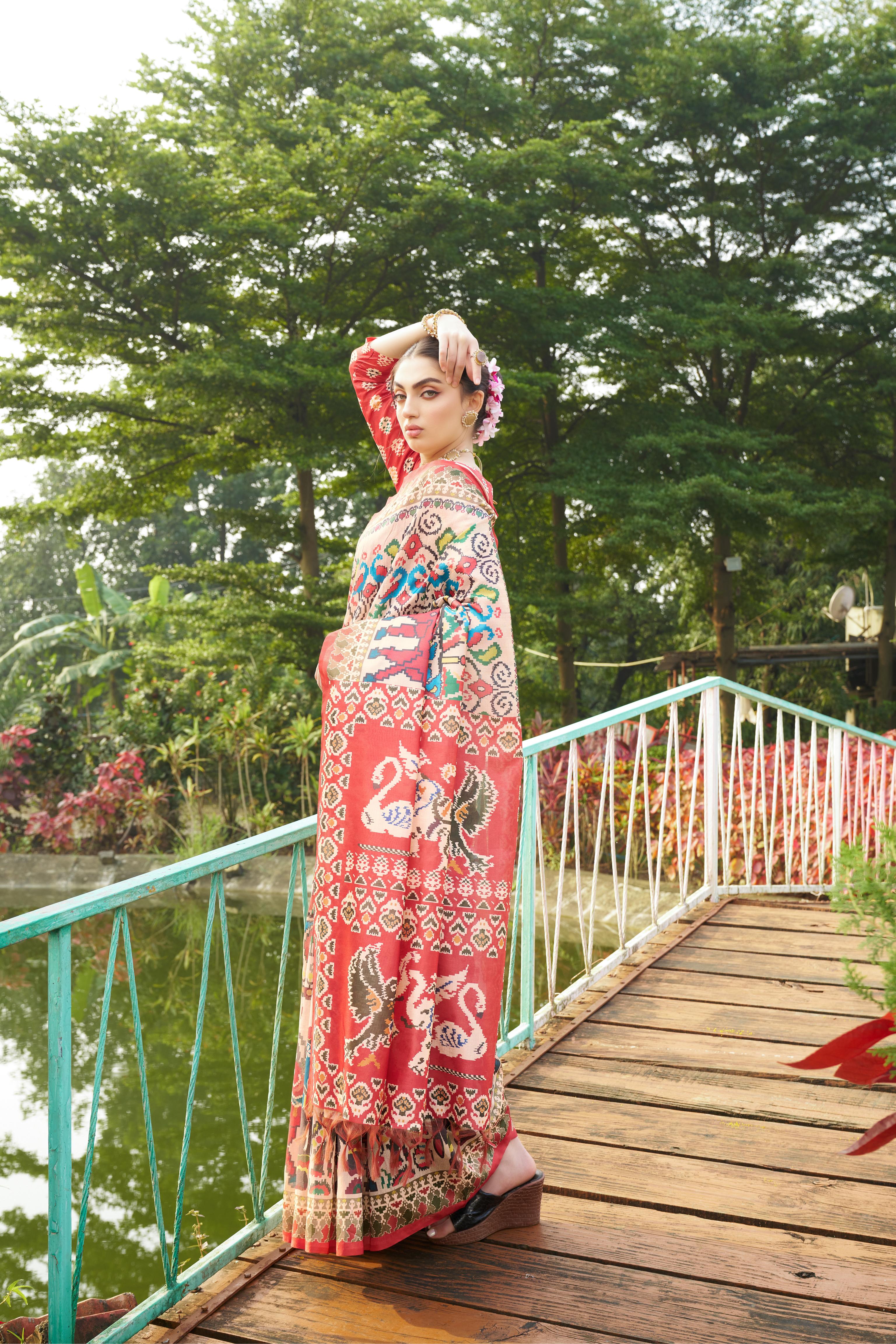 Mulk-4- Chic Festive Kalamkari Saree