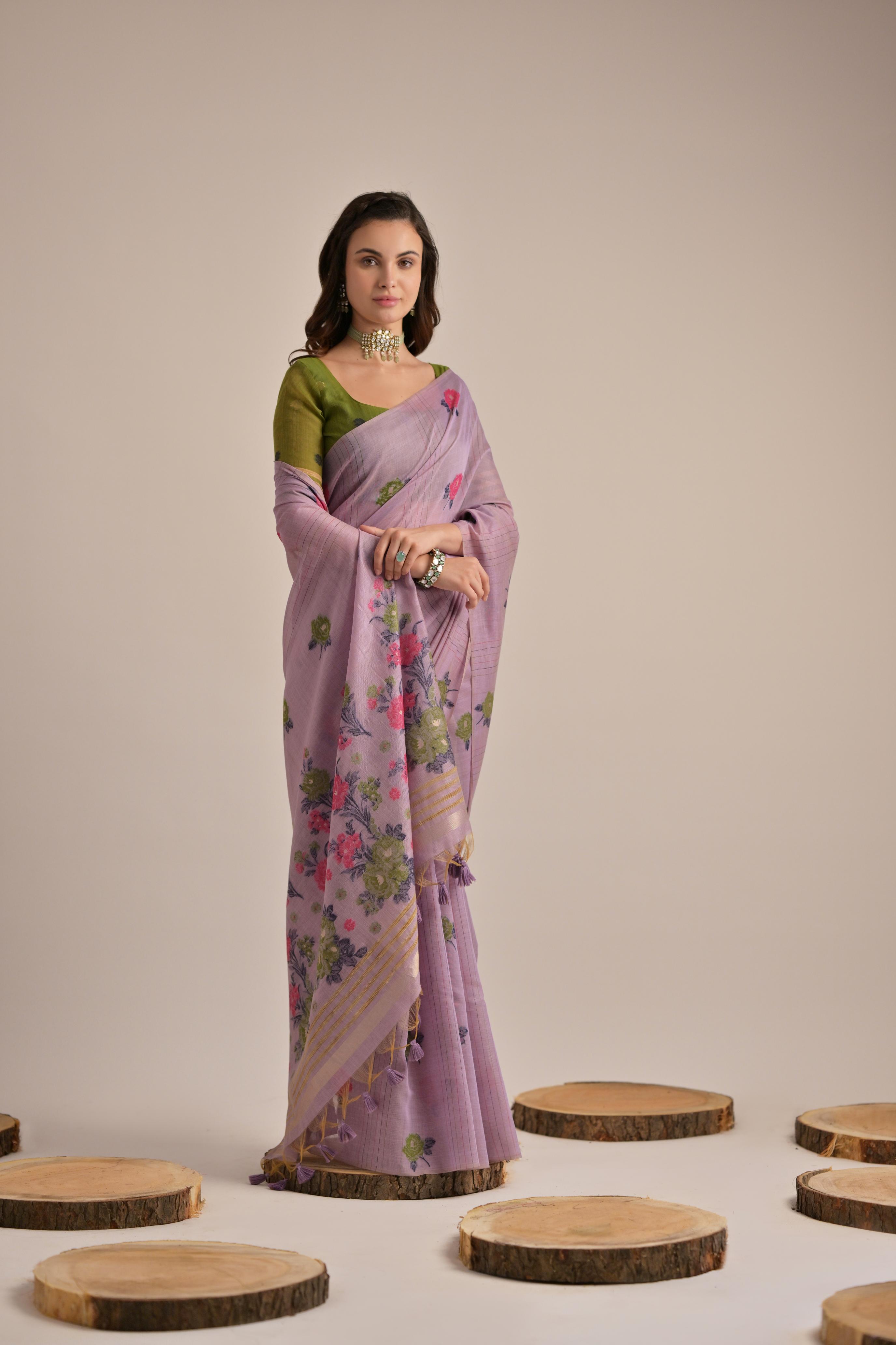 Sara- Our premium pure cotton saree are crafted to make you shine