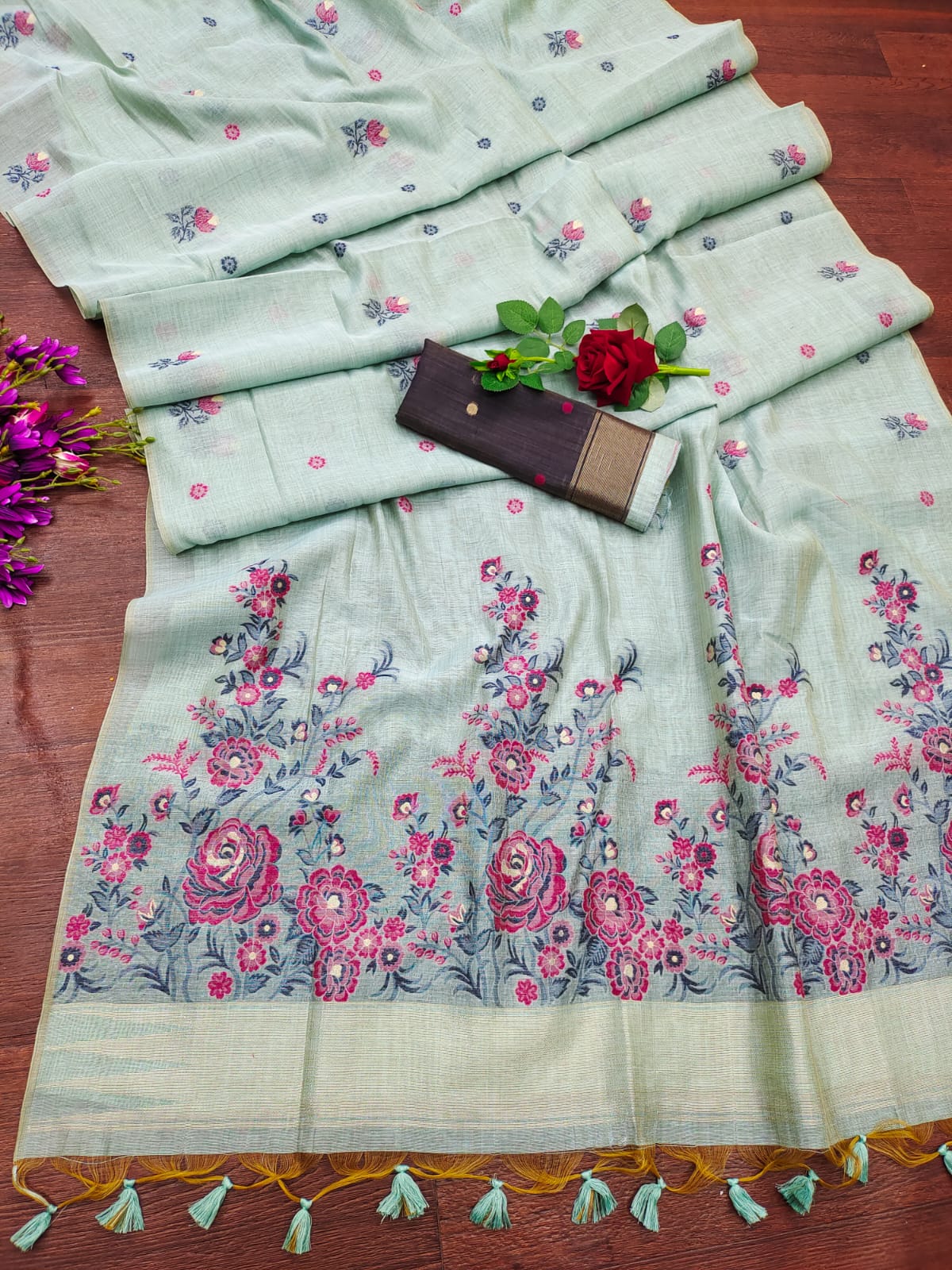 Ruby- Charming Rose Garden Saree