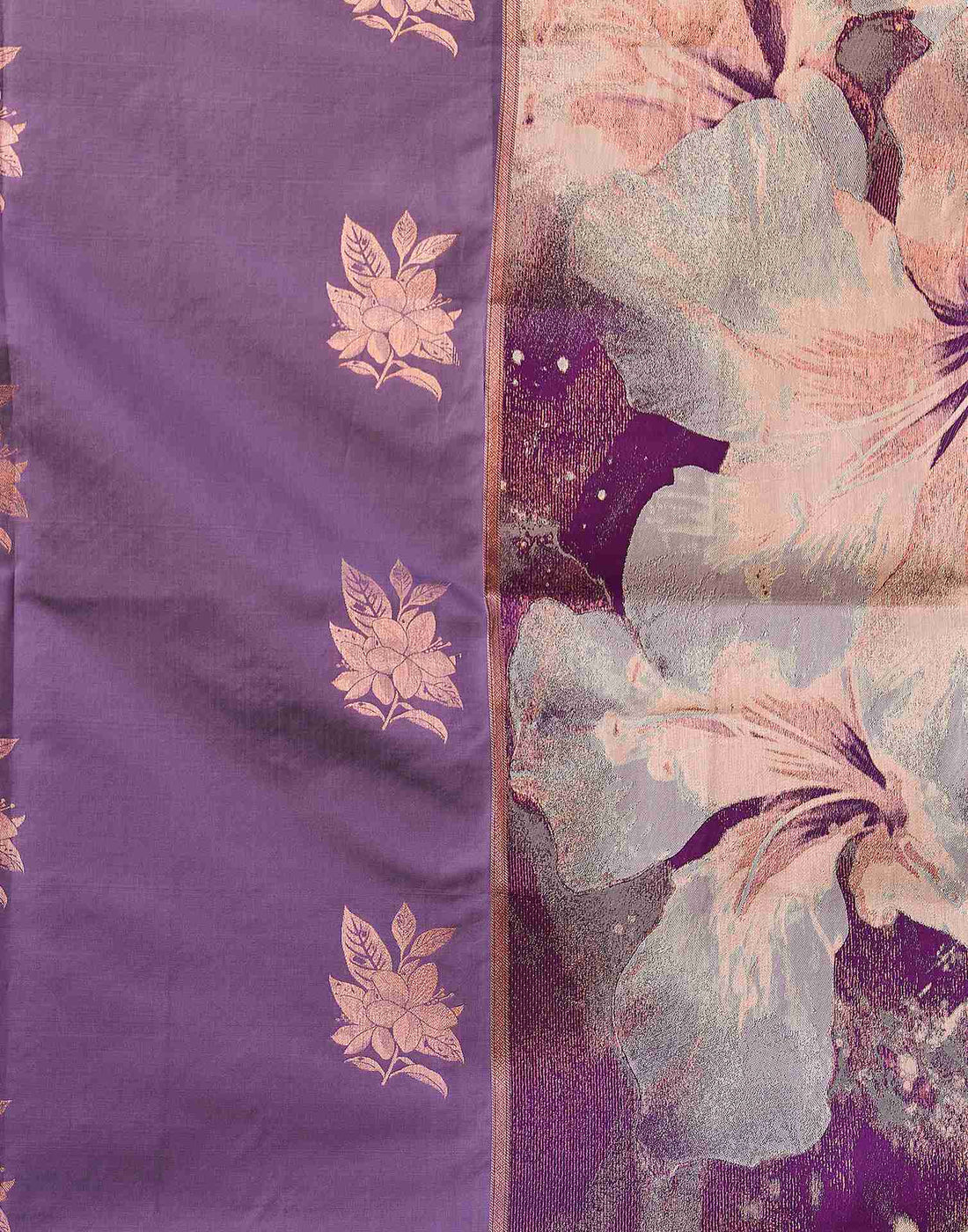 Elegant Purple Digital Printed Saree with Matching Blouse