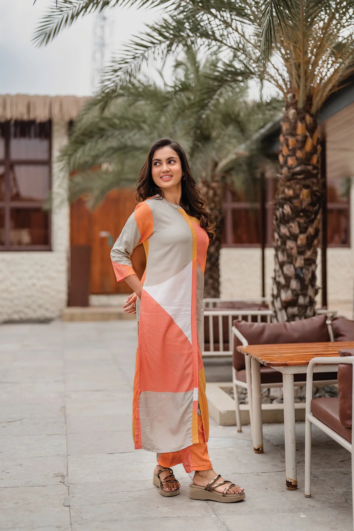 Mul- Rustic Rhythm Beige Viscose Co-ord