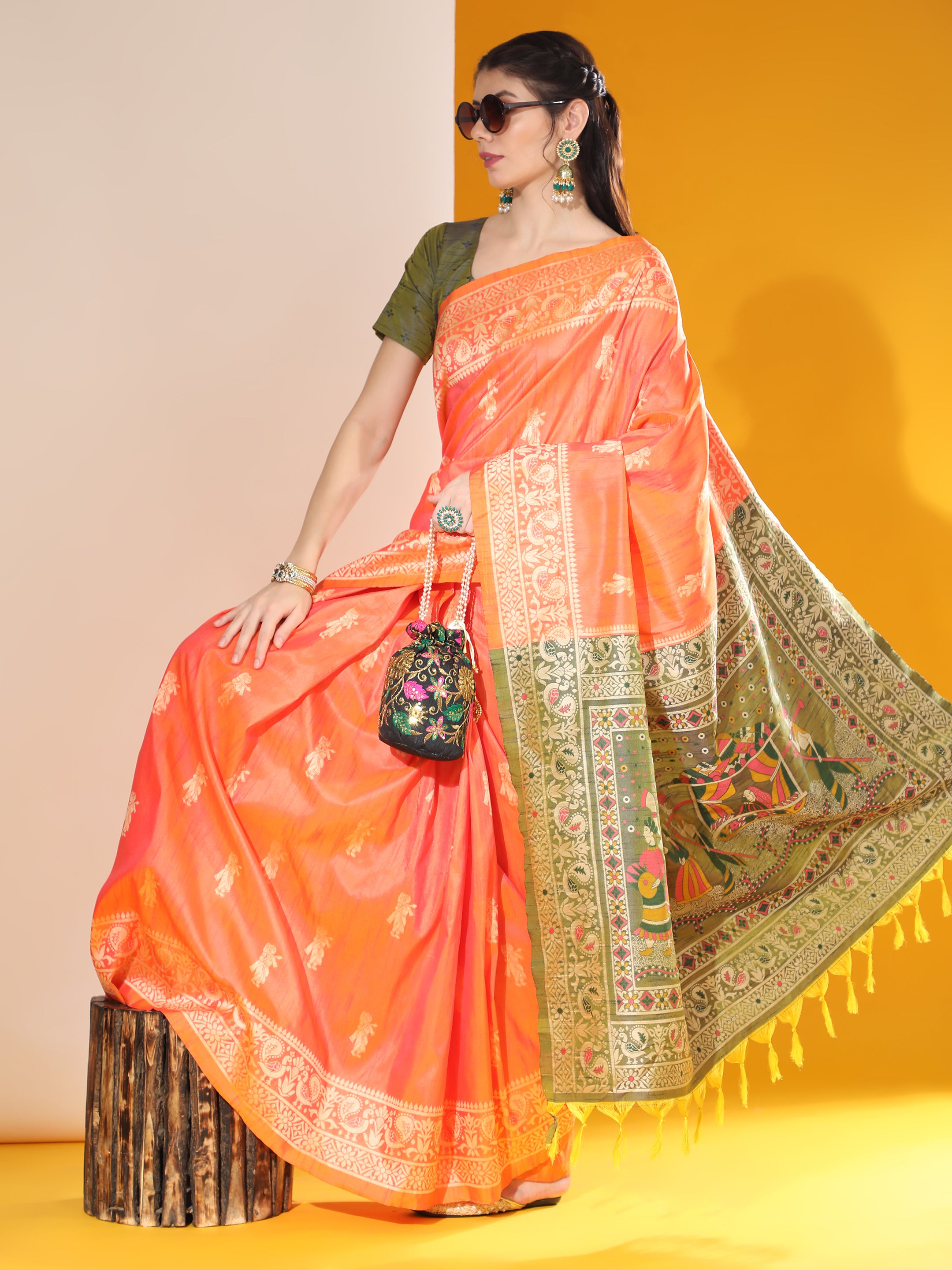 Tribal- Ethnic Motifs Woven Design Saree