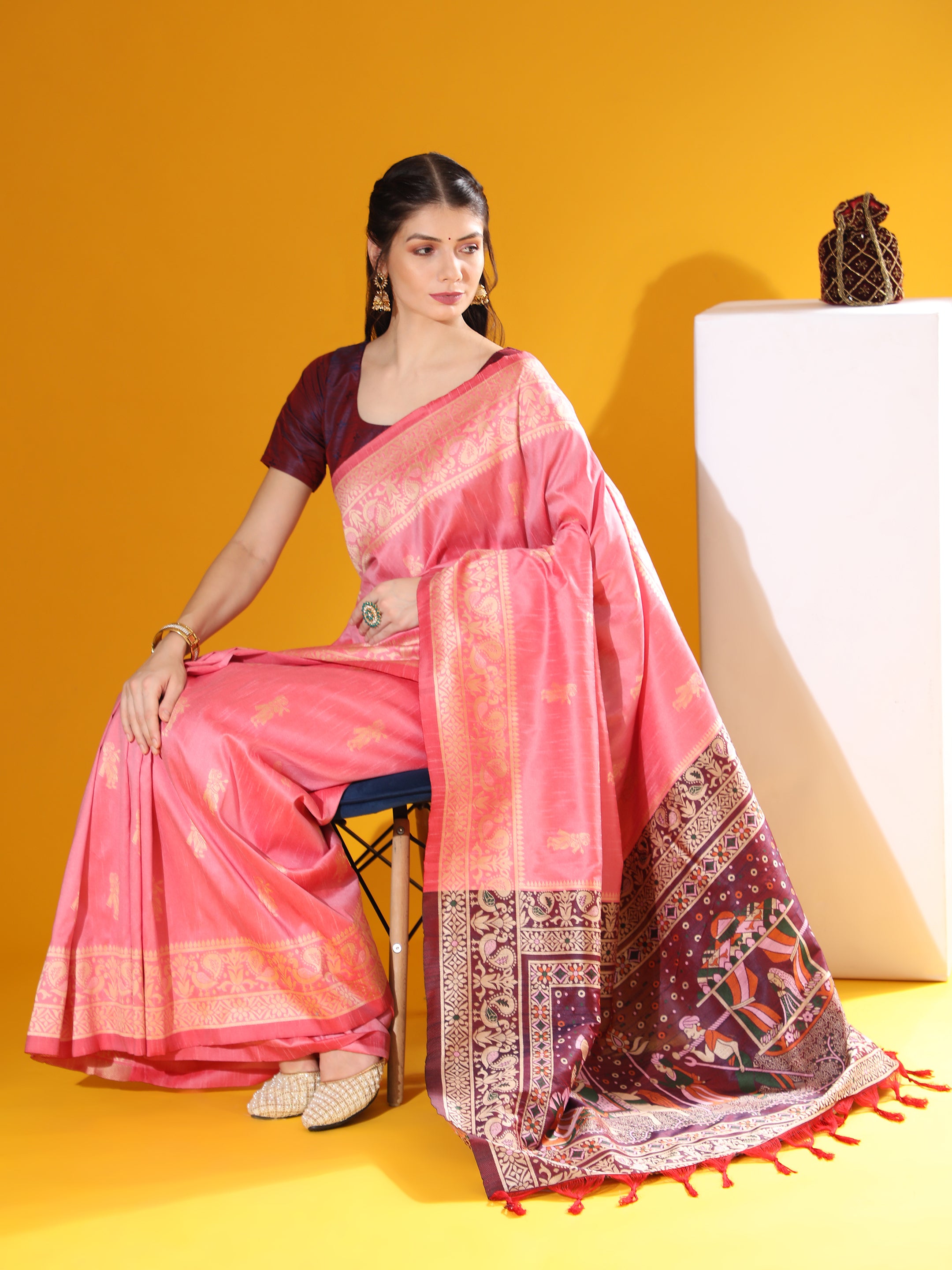 Tribal- Ethnic Motifs Woven Design Saree