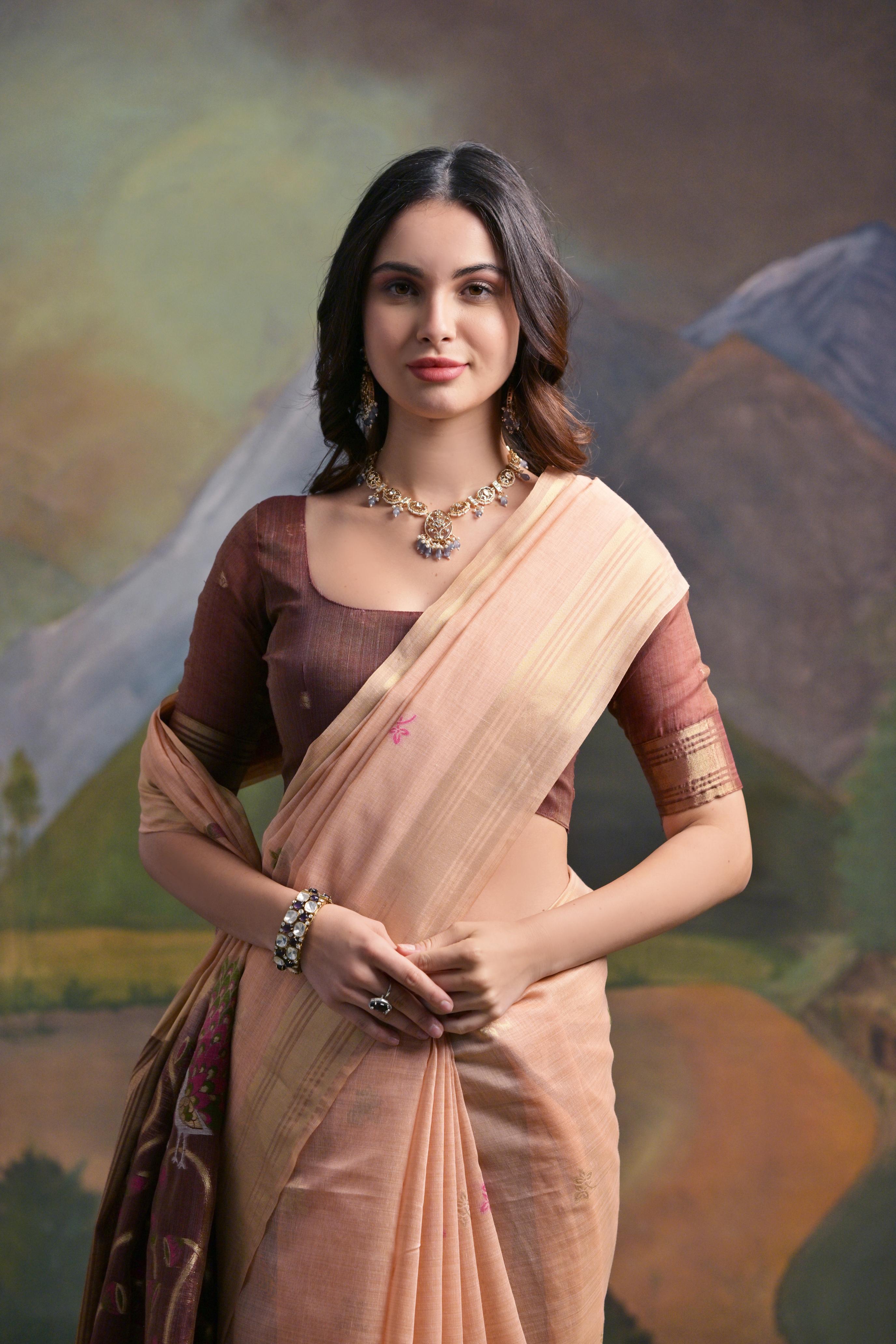 Moor- Peacock Pallu Edition – Muga Cotton Sarees