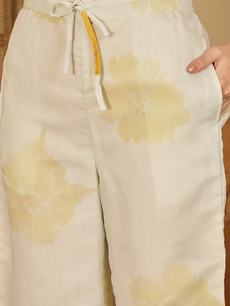 Sunflower- Embroidered & Printed Cotton Lining in Kurta With Pant Co-Ords