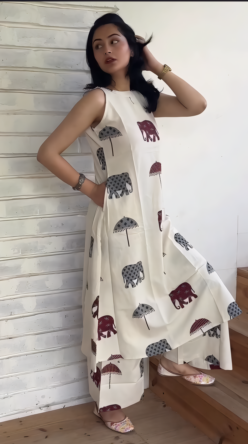 H&F- A must-have kurta set print work and soft fabric