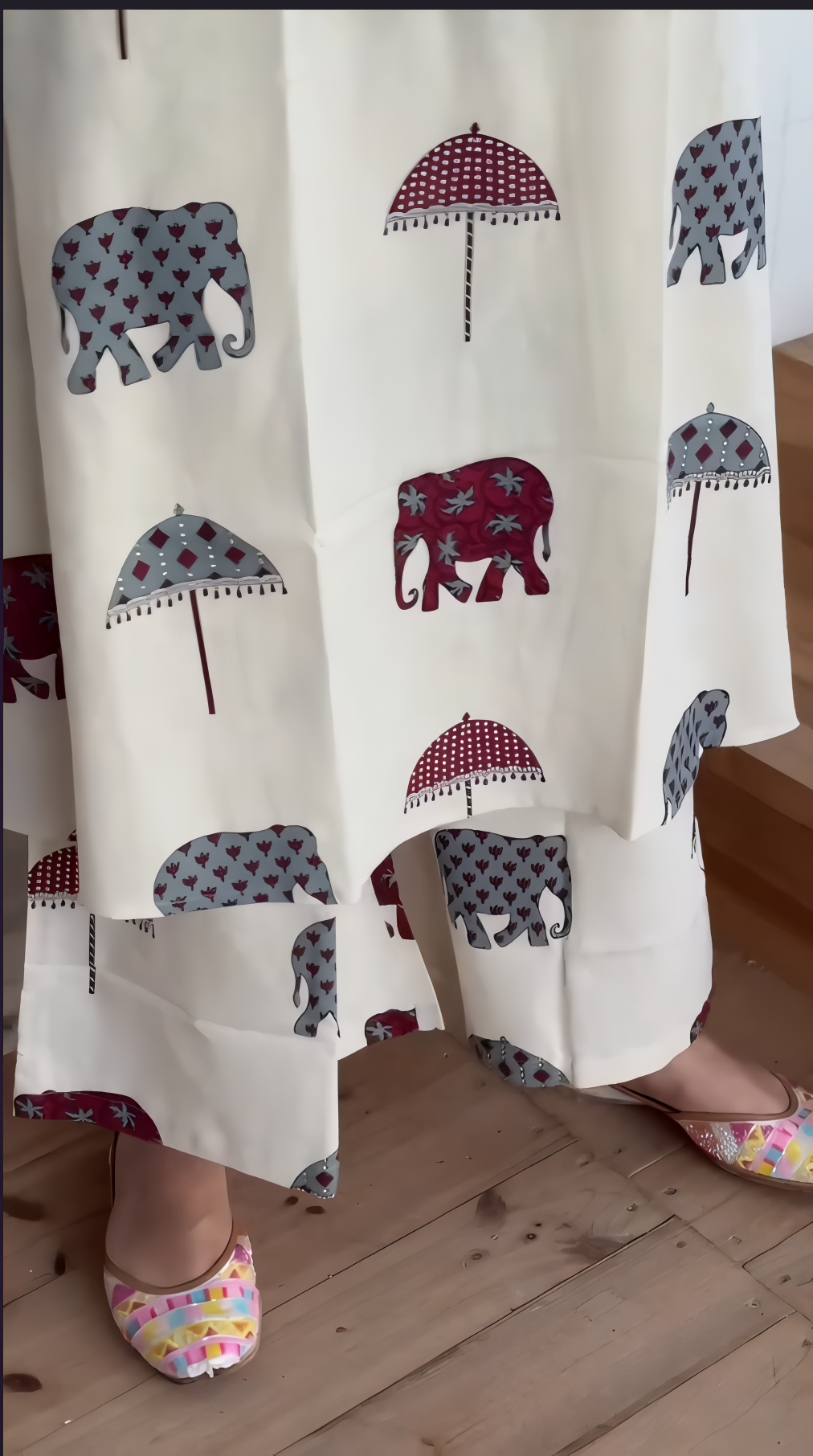 H&F- A must-have kurta set print work and soft fabric