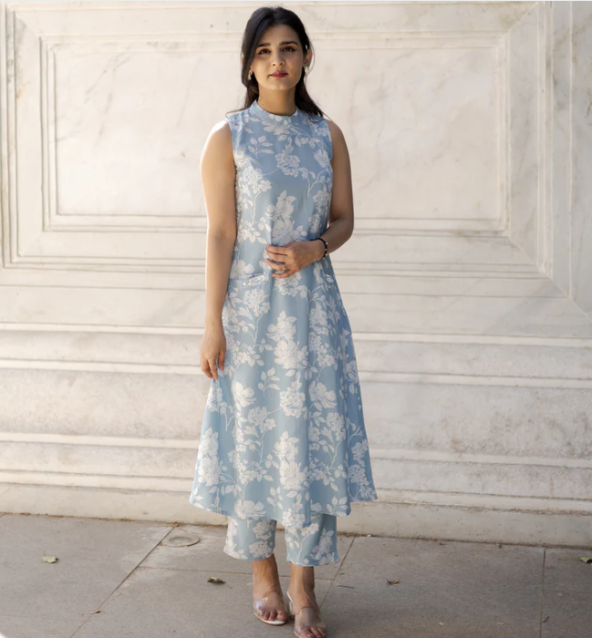 Kiva- A must-have kurta set print work and soft fabric