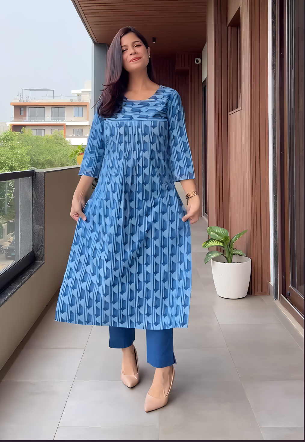 Reev- A must-have kurta set print work and soft fabric ,
