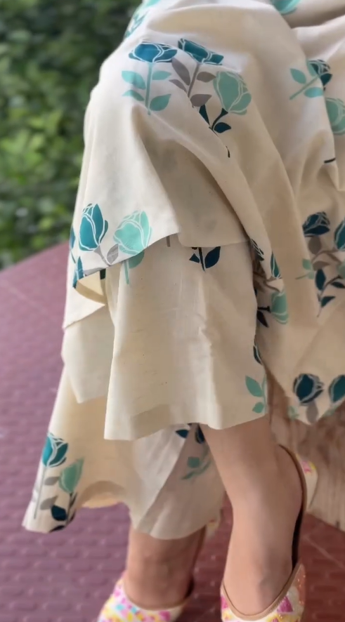 H&F- A must-have kurta set print work and soft fabric