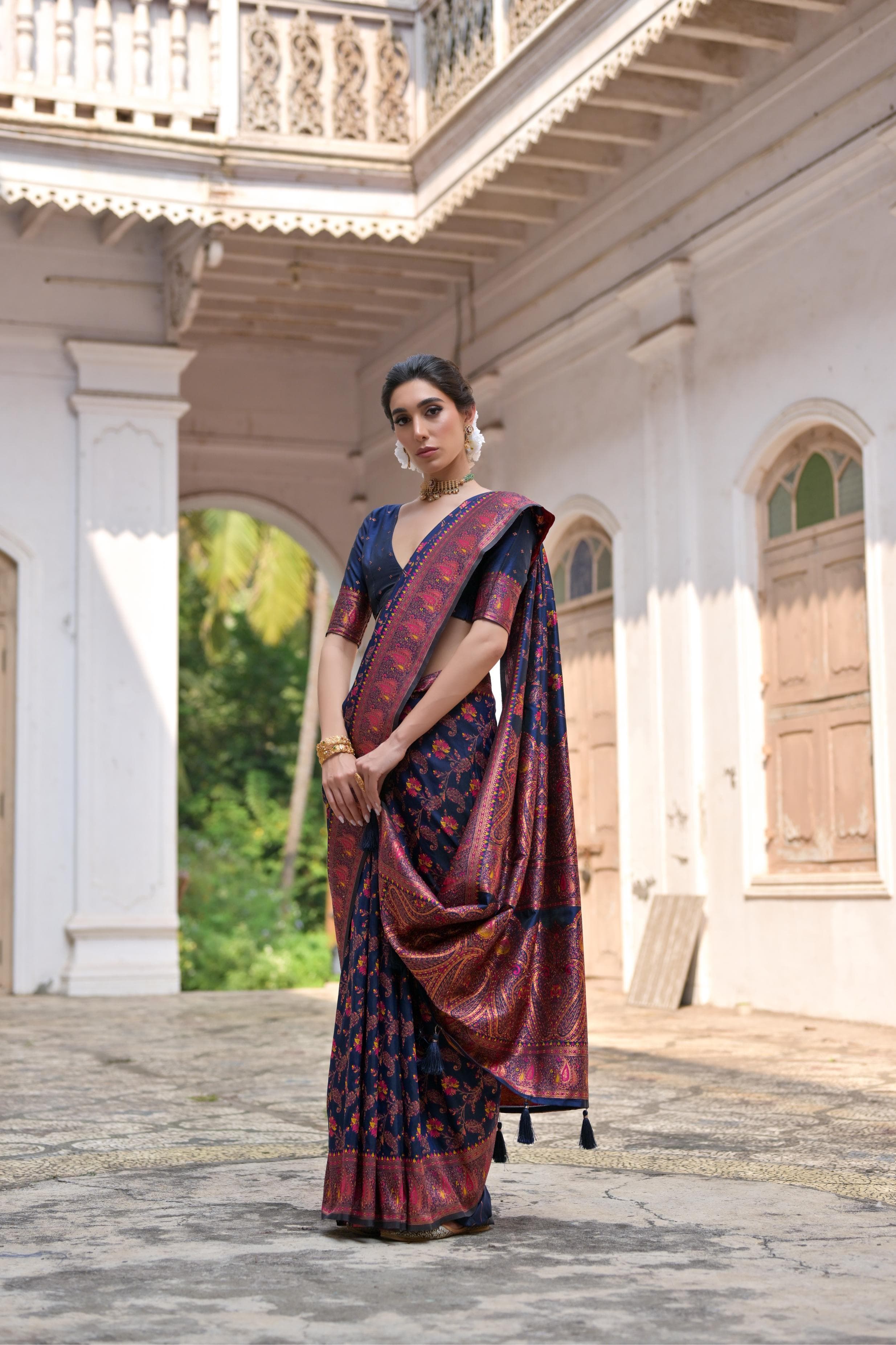 Taj - Andaaz – Rich Zari Silk in Emerald Glow