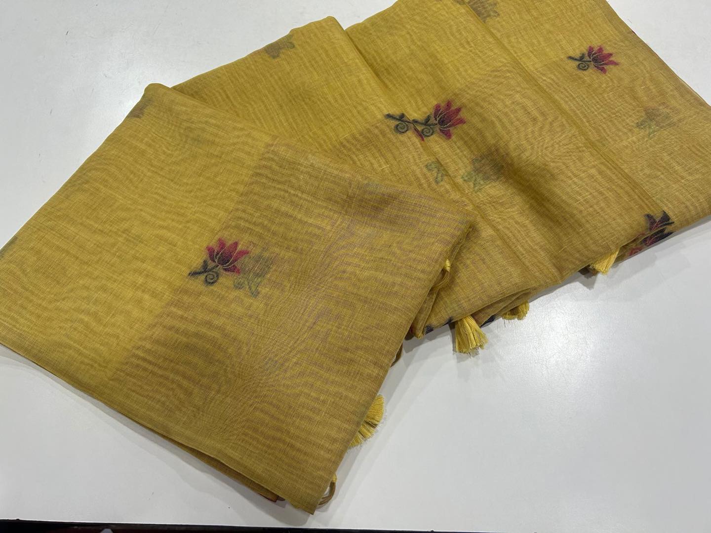 Noor- Muga cotton saree Temple Anarkali Gown is crafted with premium silk and traditional embroidery,