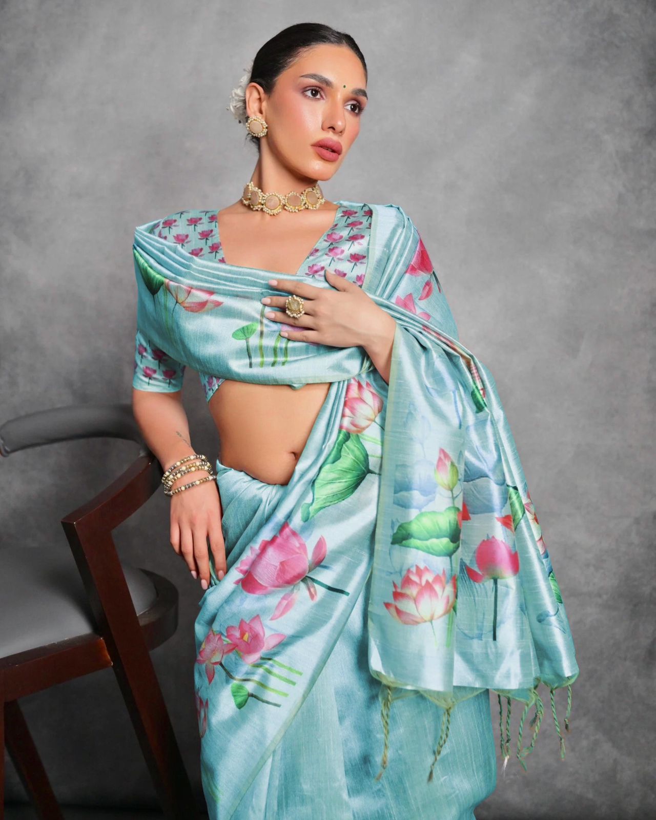 Lotus- Mystic Bloom  Saree with Water Lotus Motif