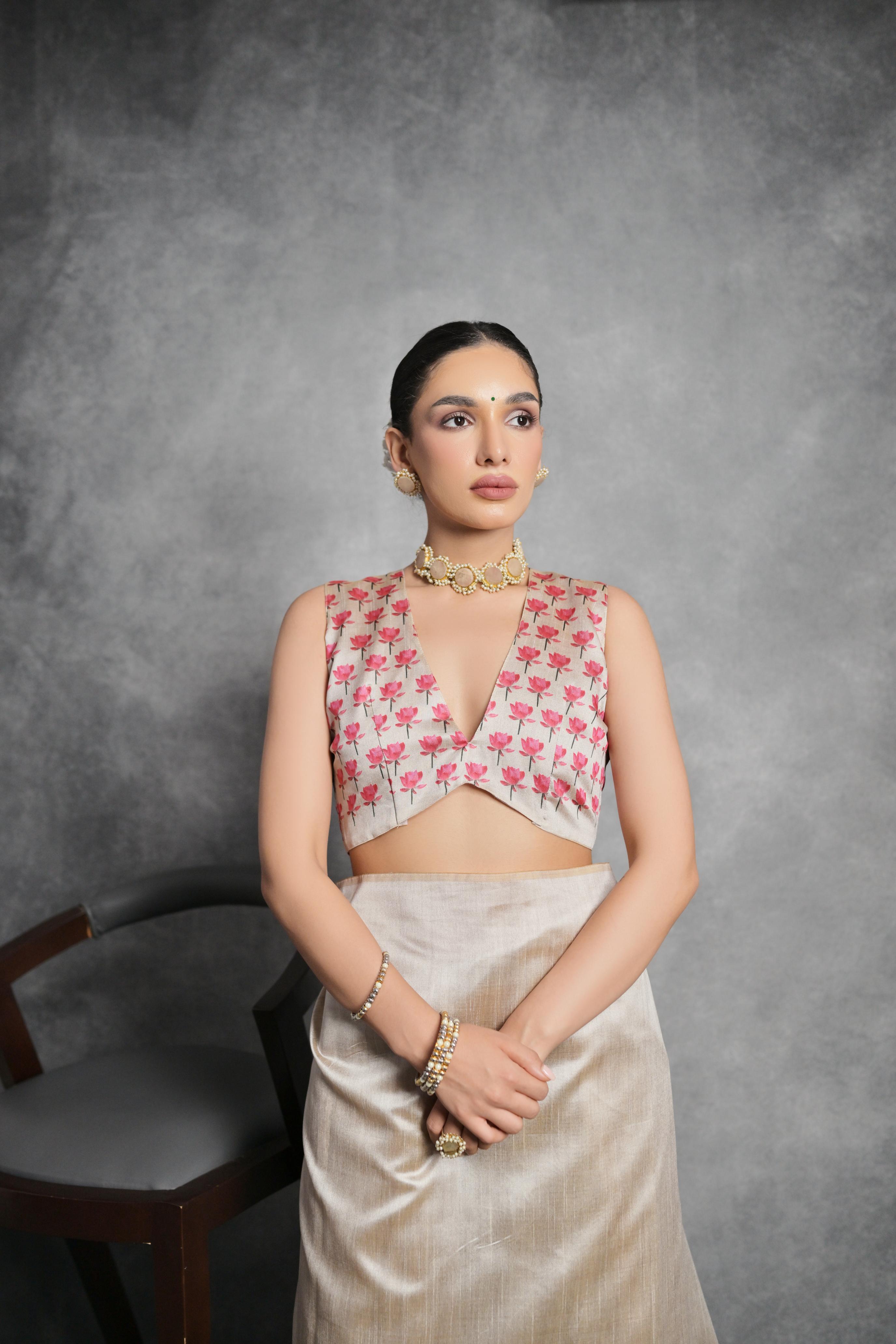 Lotus- Mystic Bloom  Saree with Water Lotus Motif