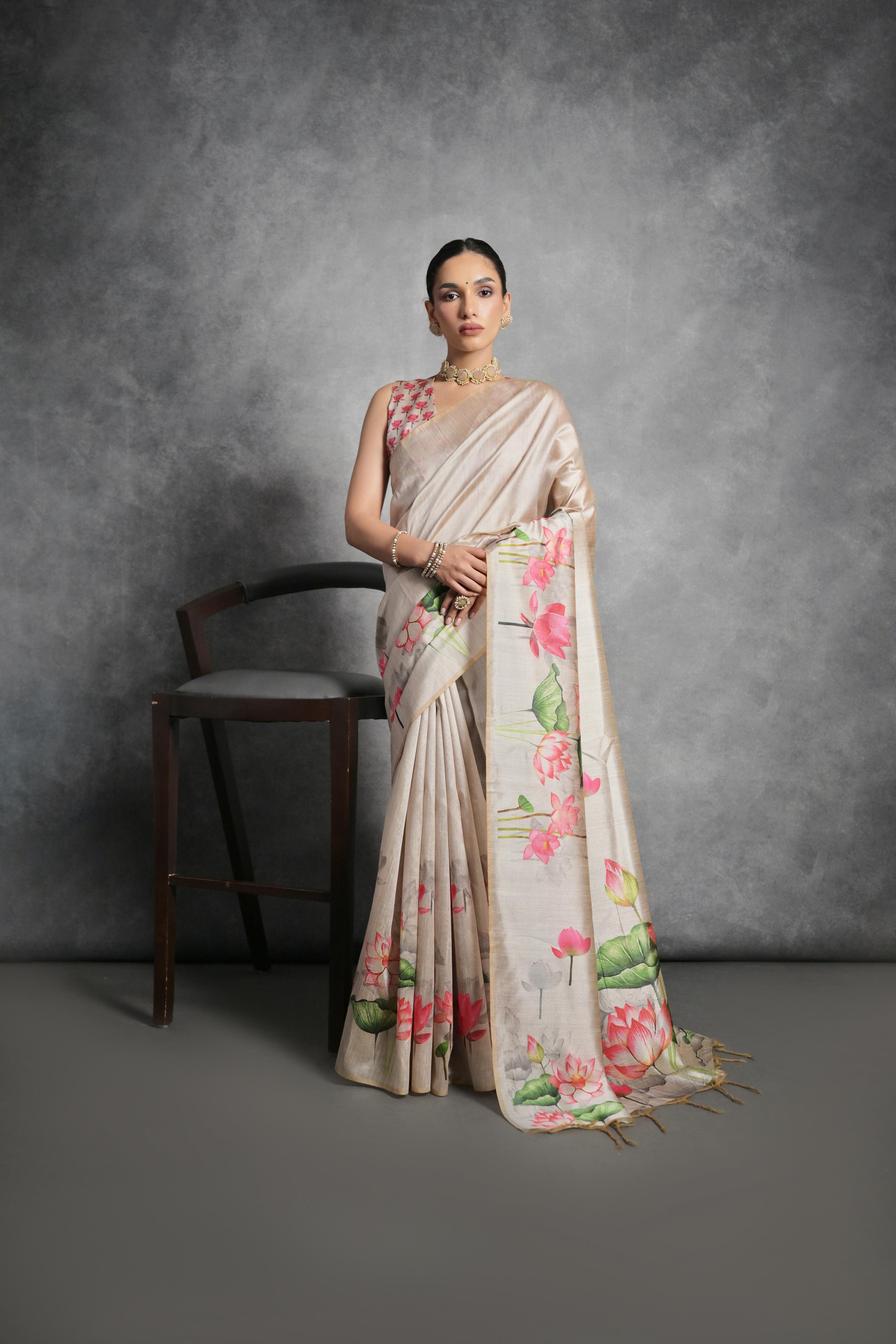 Lotus- Mystic Bloom  Saree with Water Lotus Motif