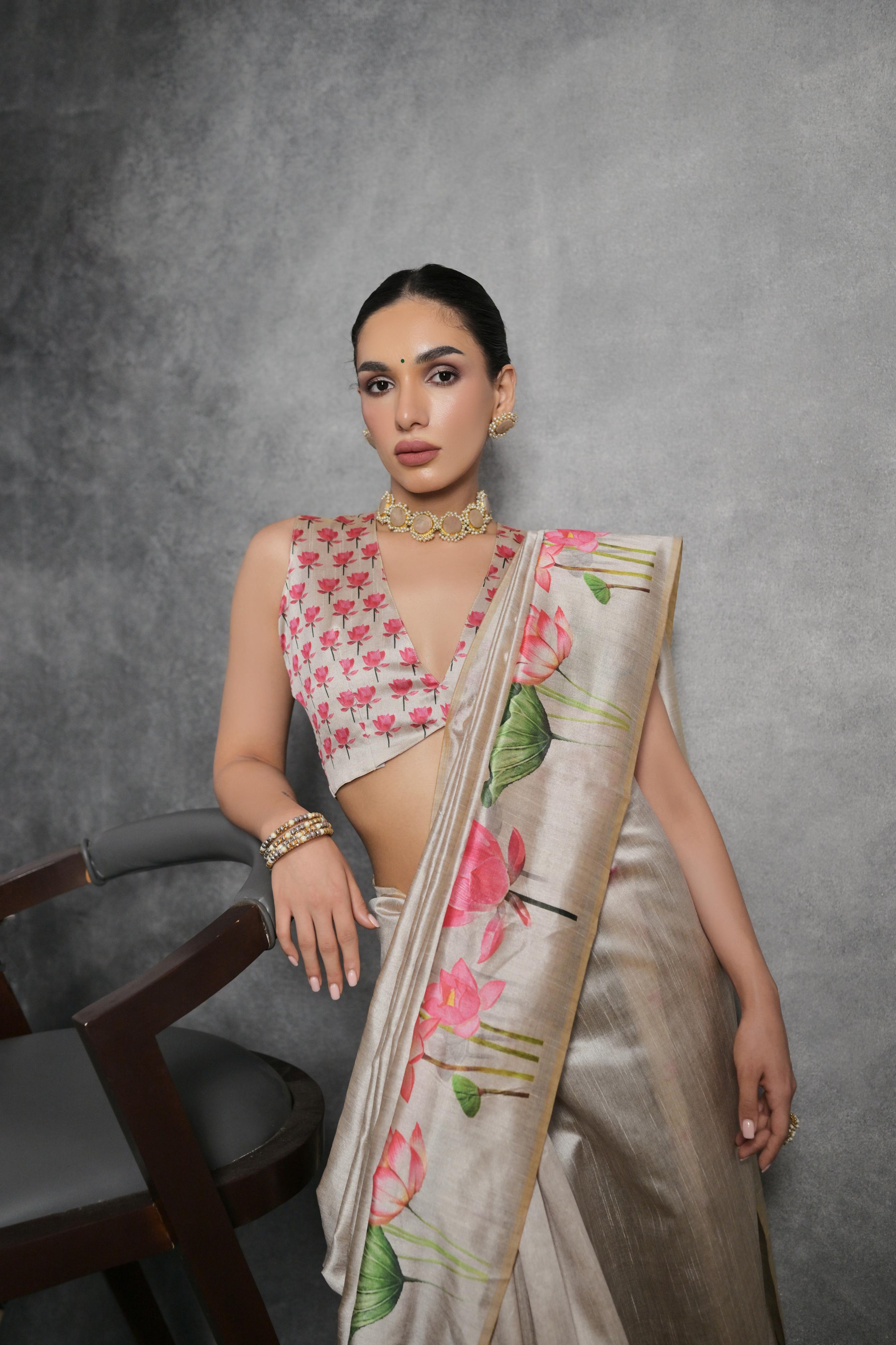 Lotus- Mystic Bloom  Saree with Water Lotus Motif