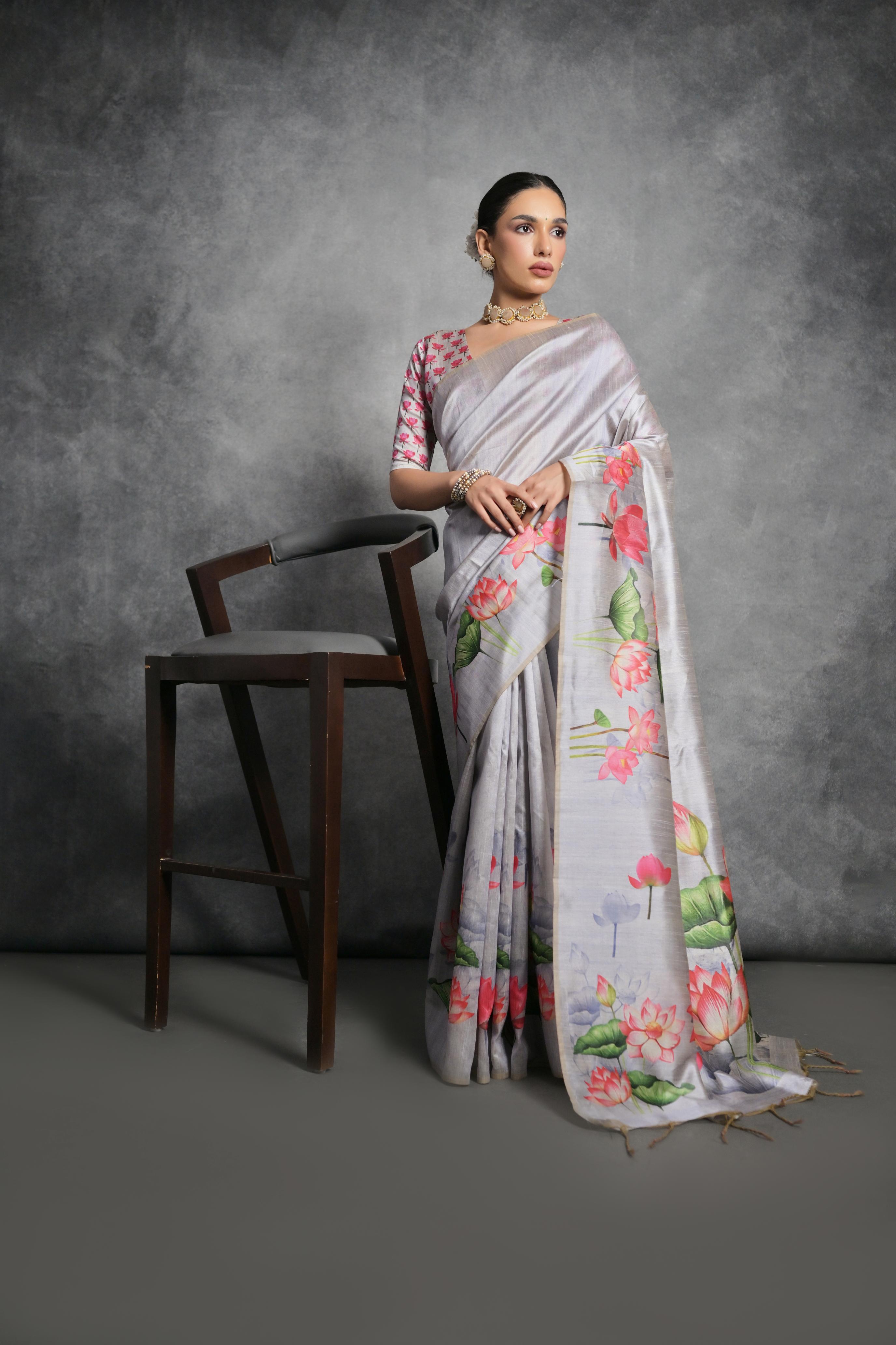 Lotus- Mystic Bloom  Saree with Water Lotus Motif