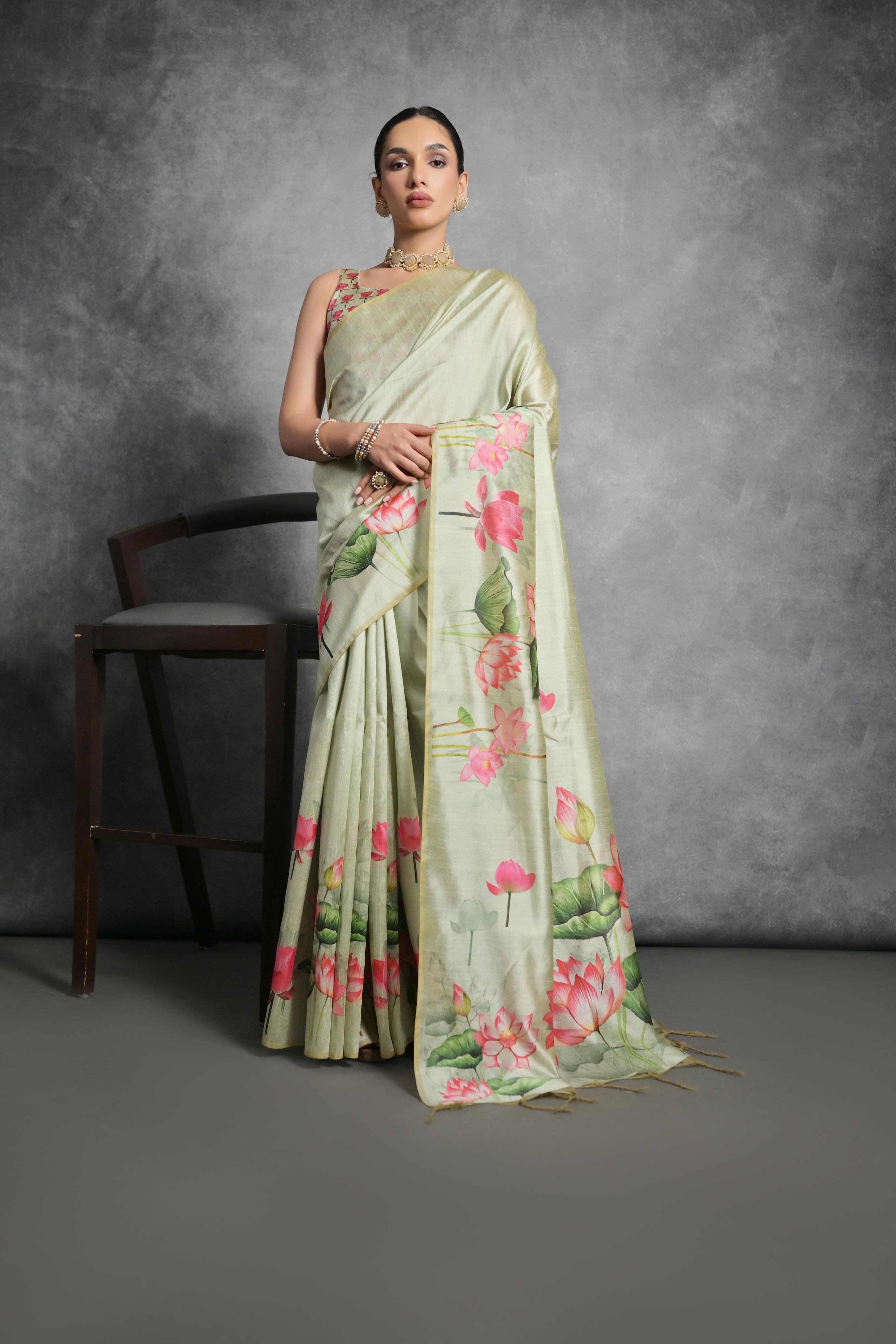 Lotus- Mystic Bloom  Saree with Water Lotus Motif