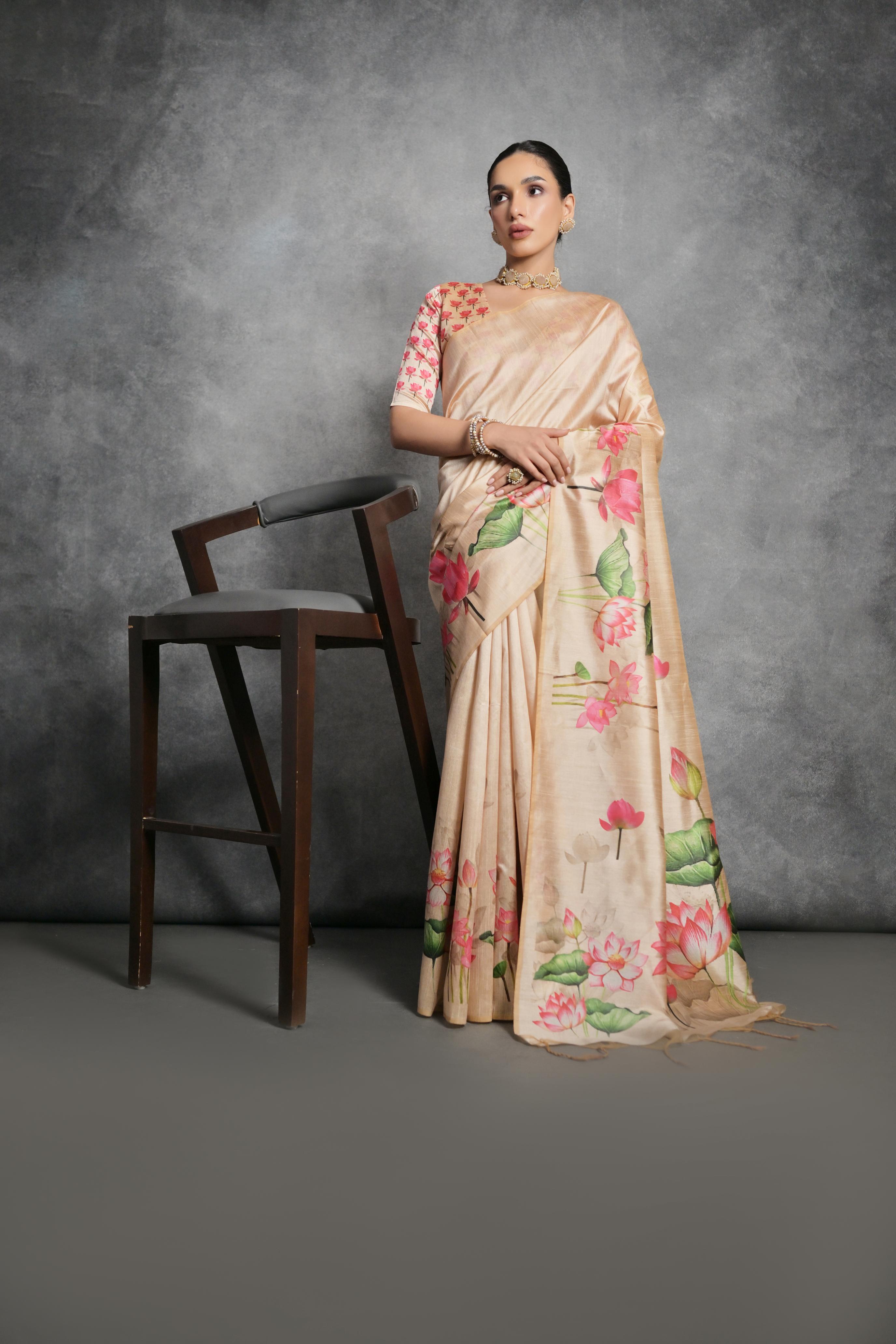 Lotus- Mystic Bloom  Saree with Water Lotus Motif