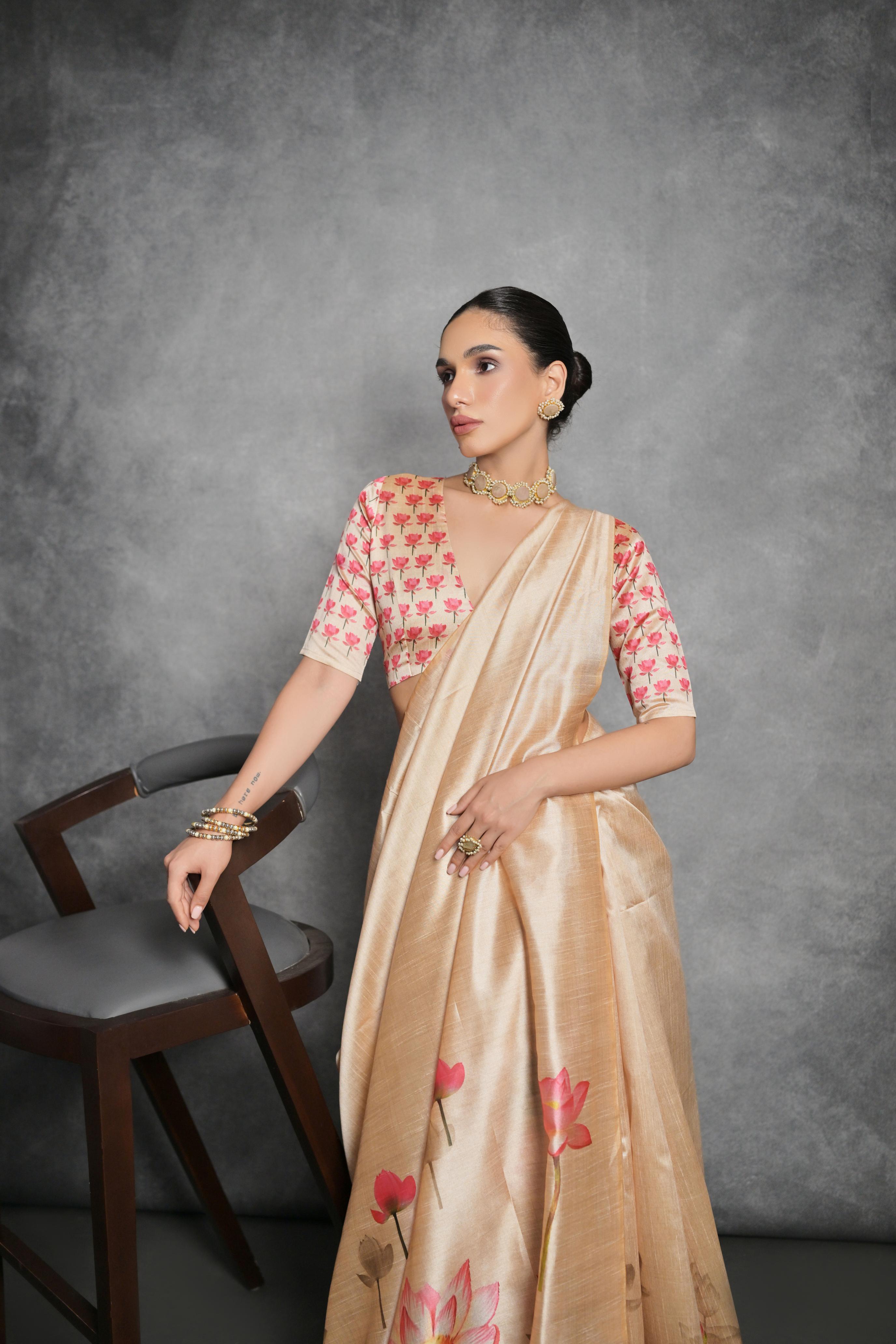 Lotus- Mystic Bloom  Saree with Water Lotus Motif