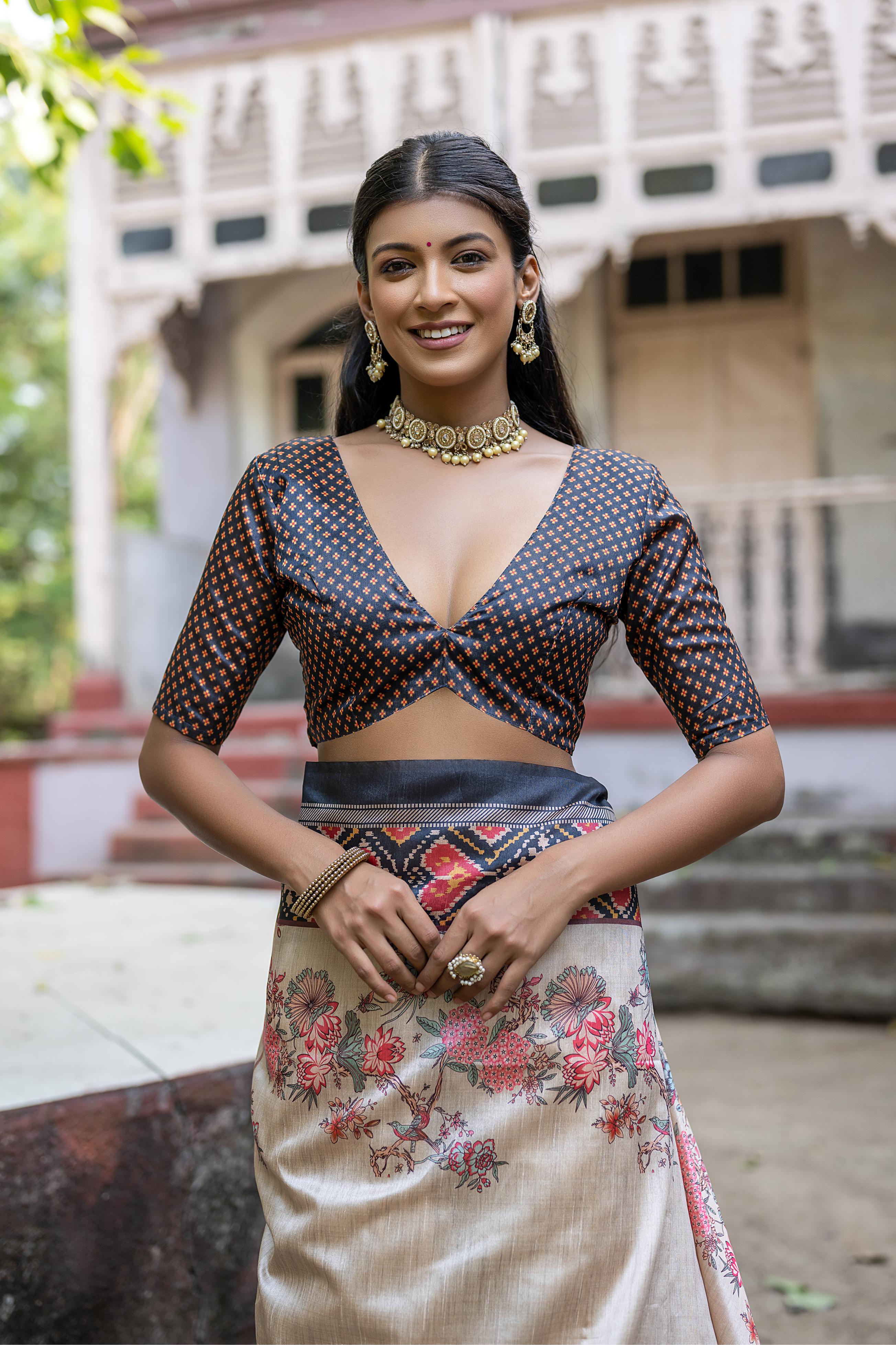 Patola- Floral printed saree with printed border