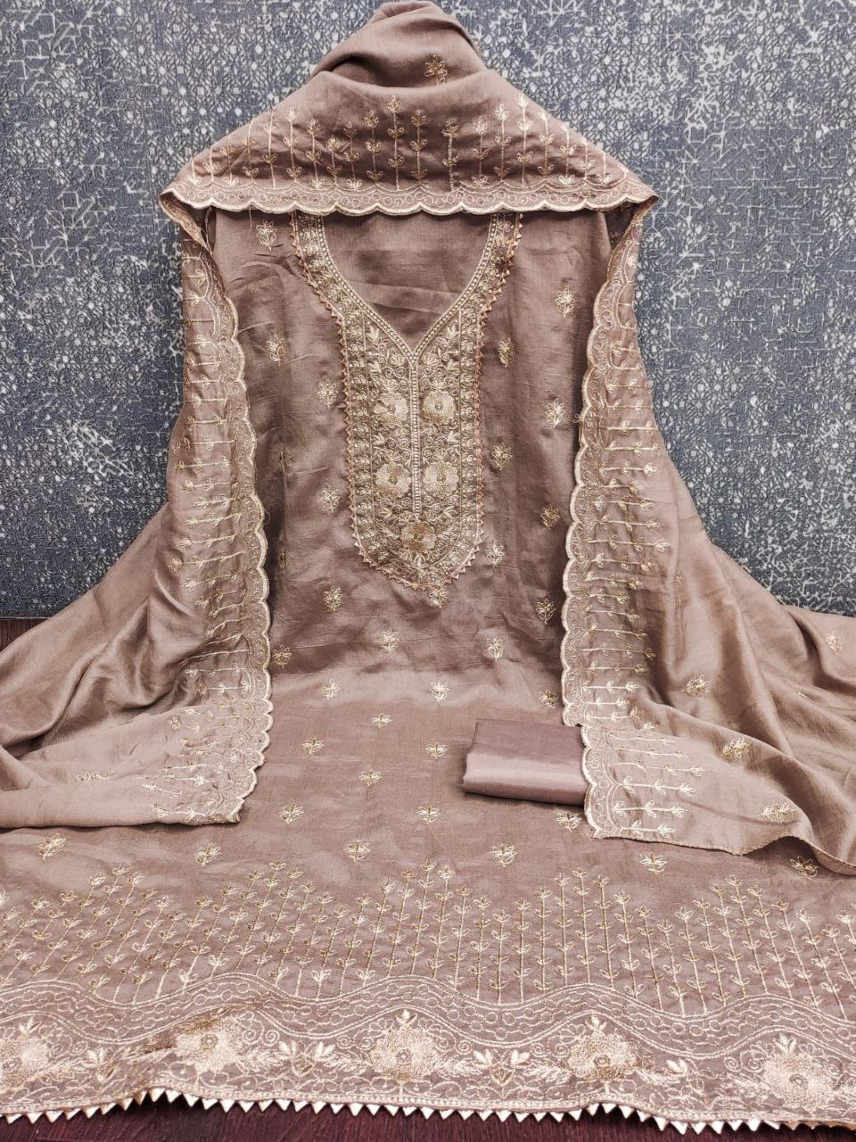 Coorg- Premium Silk Thread Embroidery Fabric