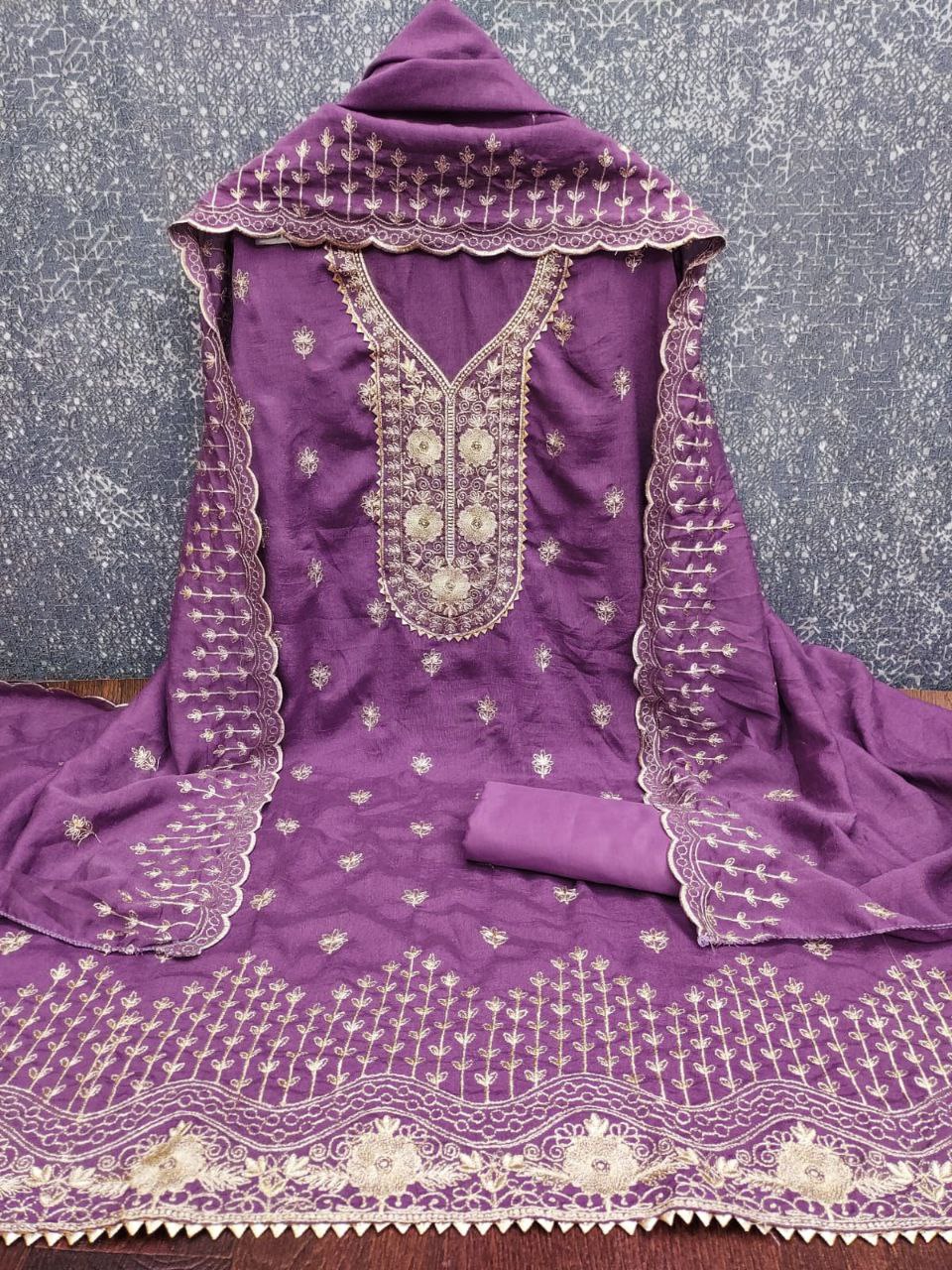 Coorg- Premium Silk Thread Embroidery Fabric