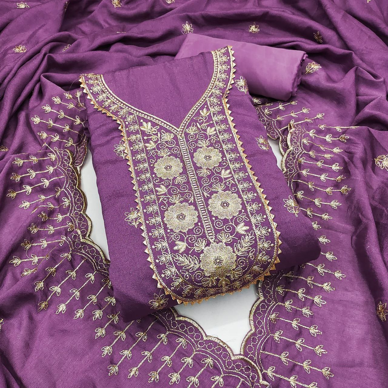 Coorg- Premium Silk Thread Embroidery Fabric