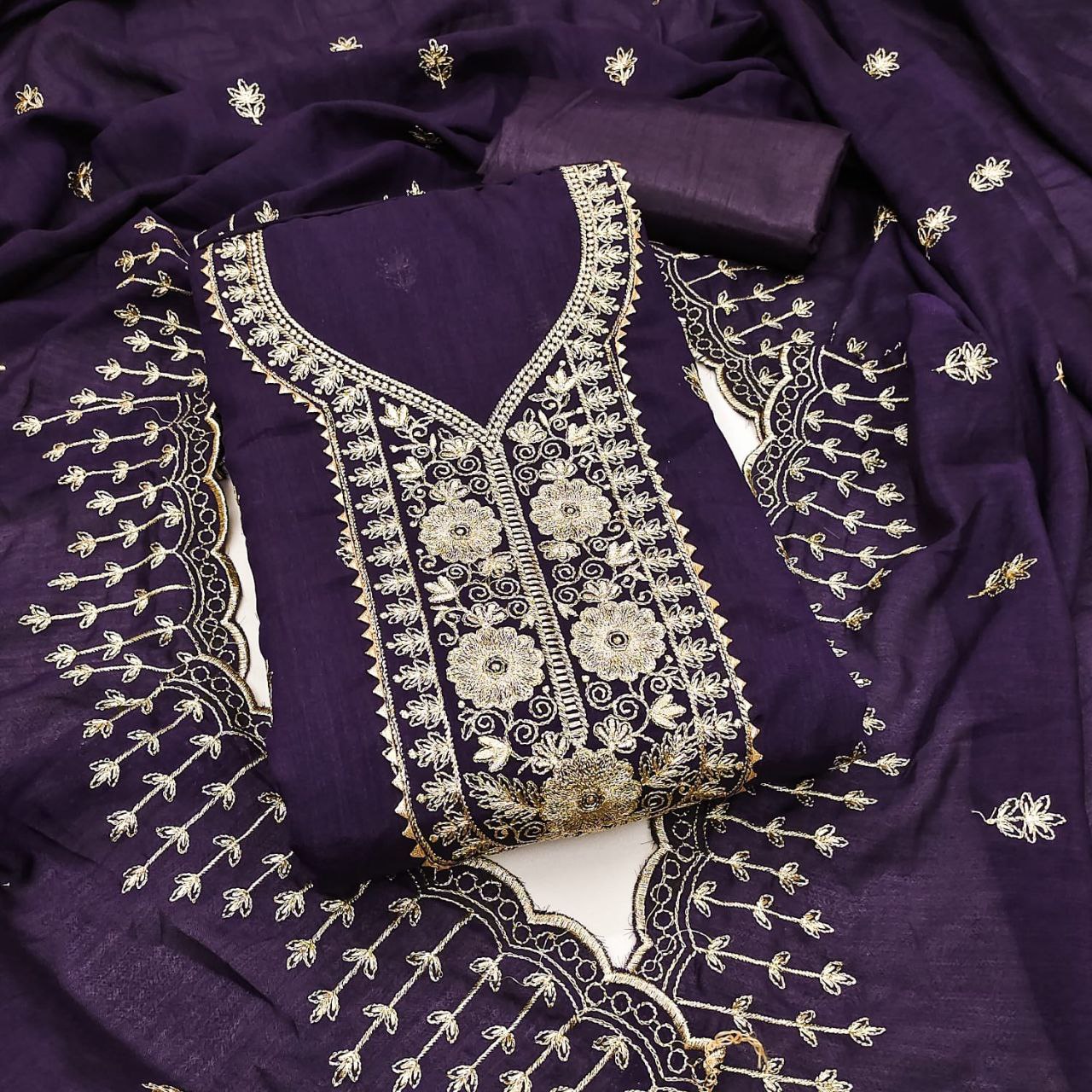 Coorg- Premium Silk Thread Embroidery Fabric