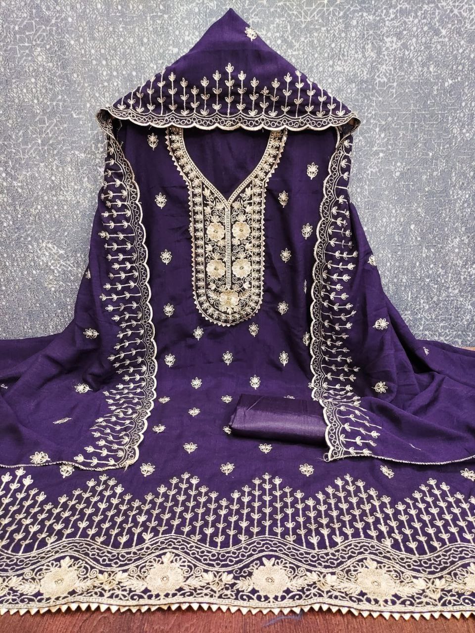 Coorg- Premium Silk Thread Embroidery Fabric