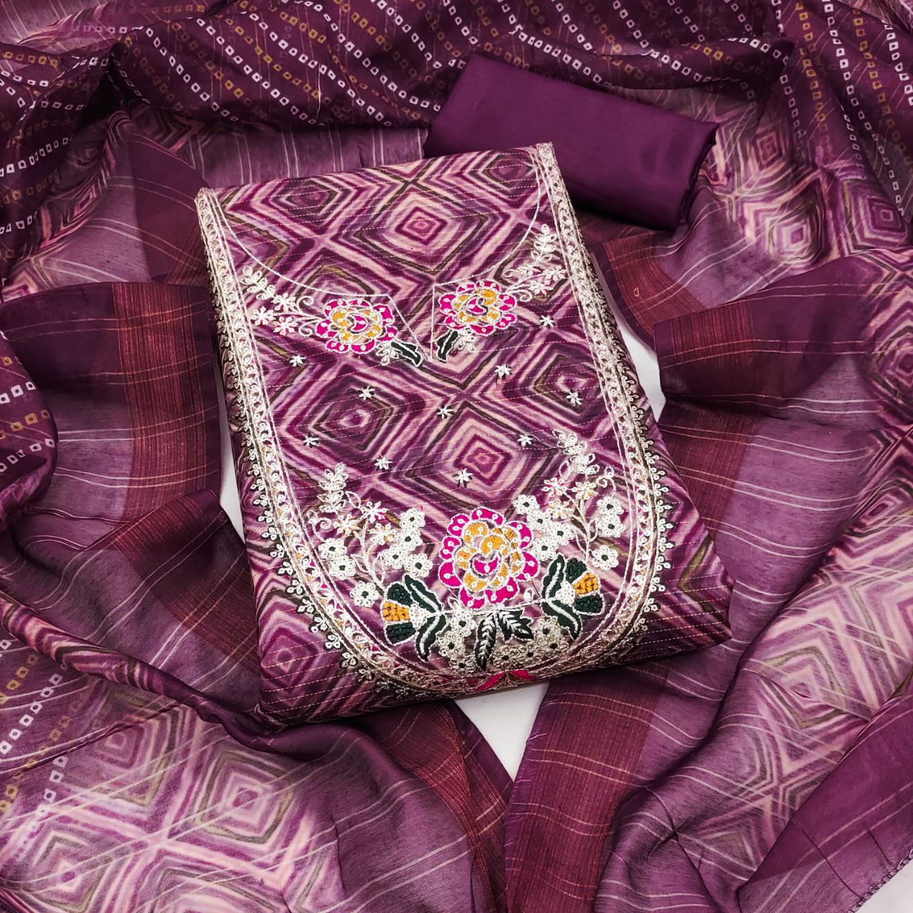 Checks - Exclusive Dress Material Suit  For Women