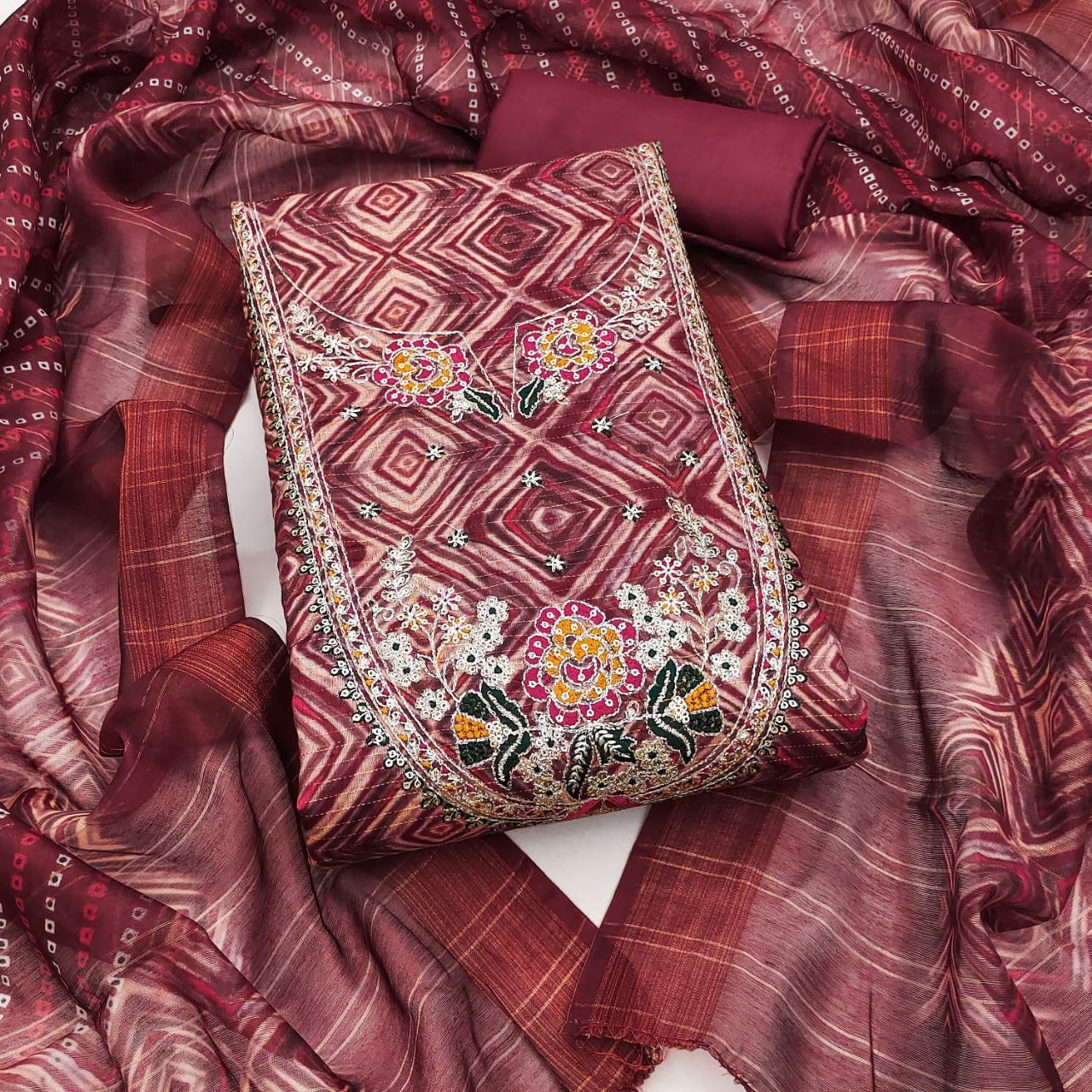 Checks - Exclusive Dress Material Suit  For Women