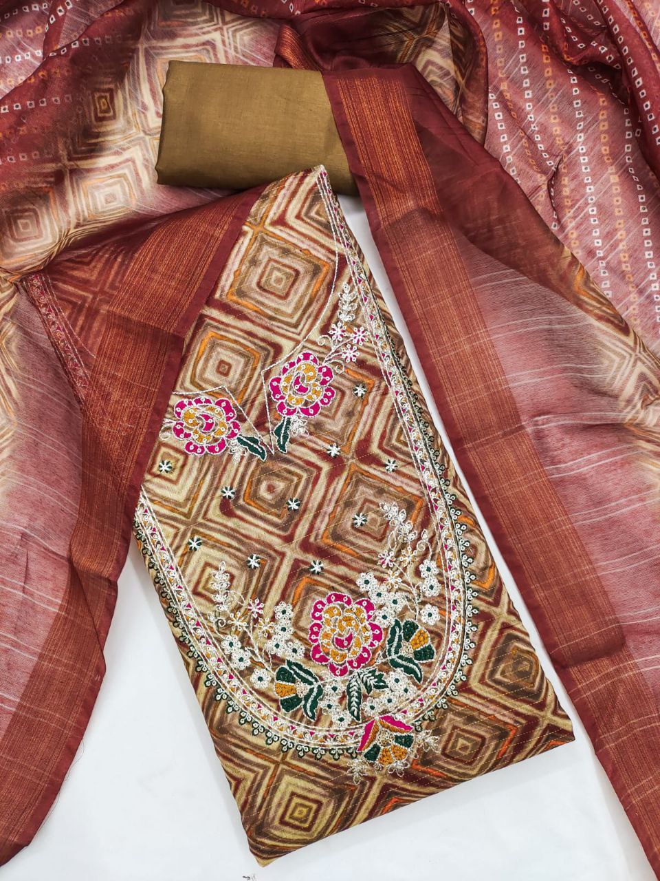 Checks - Exclusive Dress Material Suit  For Women