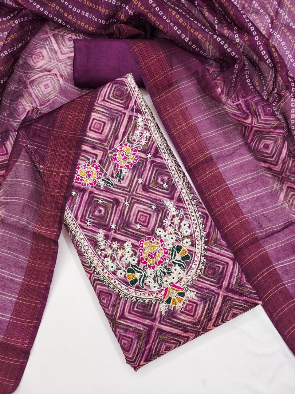 Checks - Exclusive Dress Material Suit  For Women