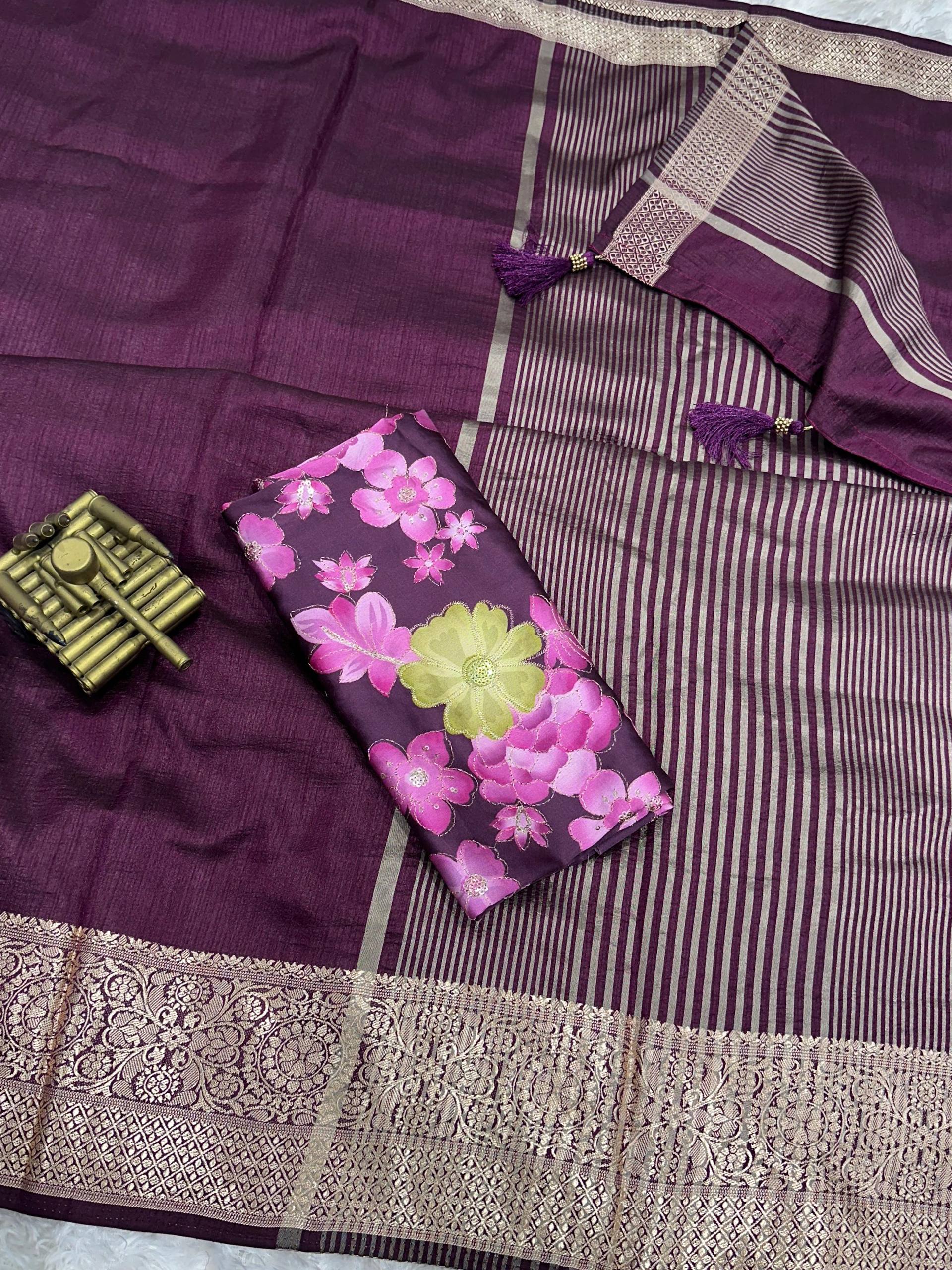 Sharmili- Effortless elegance meets vibrant charm with this Designer solid color beauty with position print blouse