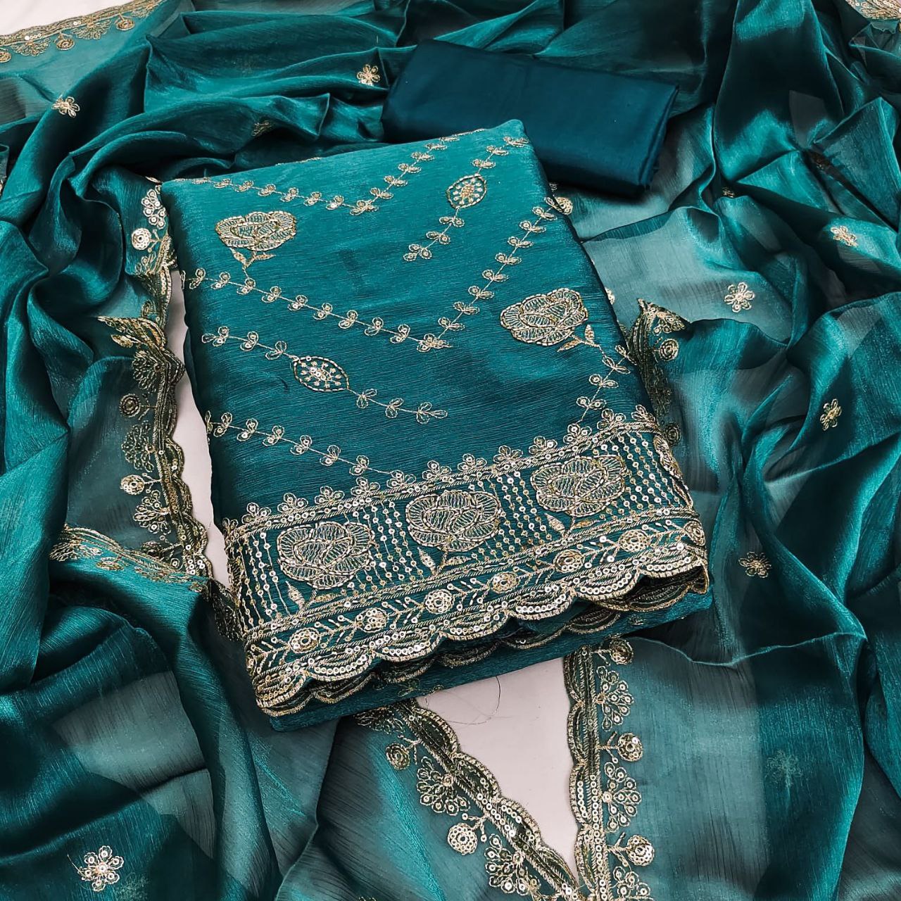 Karishma-  Royal Orchid Embroidered Suit Set