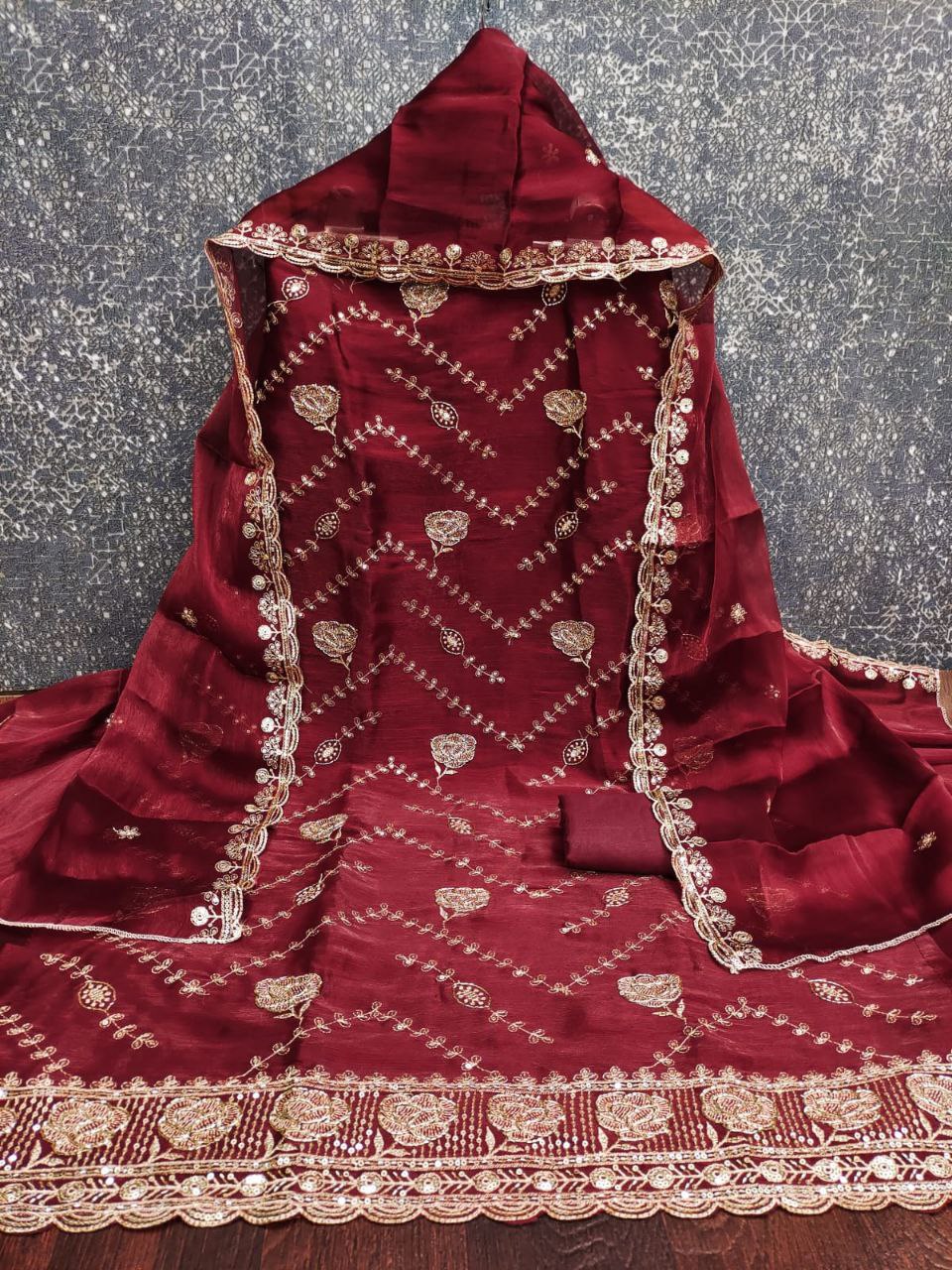 Karishma-  Royal Orchid Embroidered Suit Set