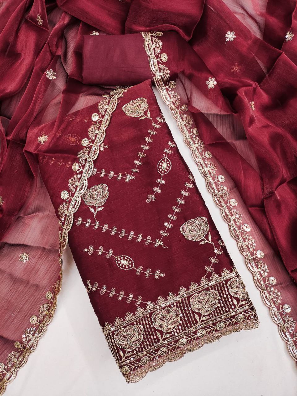 Karishma-  Royal Orchid Embroidered Suit Set