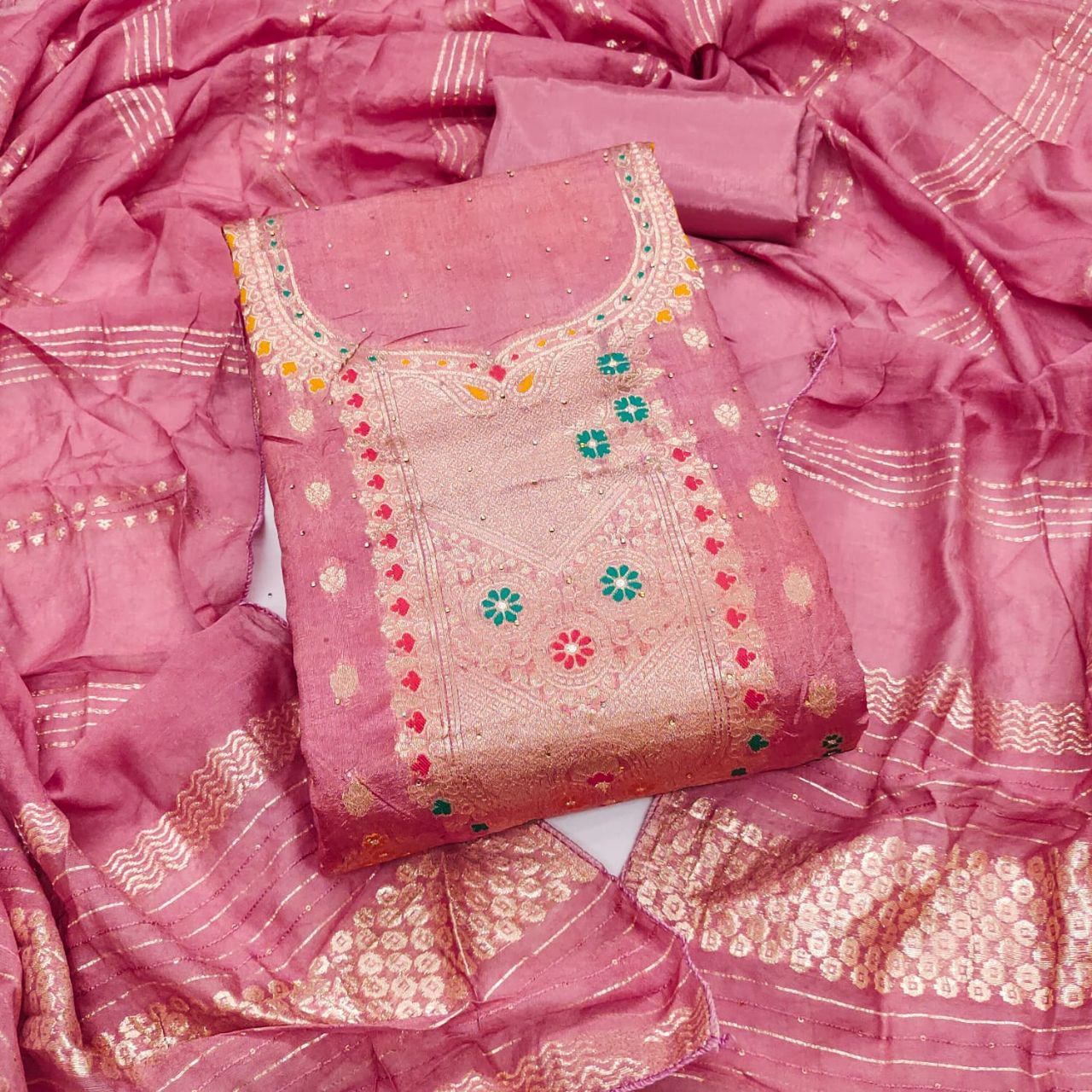 Peri -Designer Zari & Multicolor Thread Embroidery Set