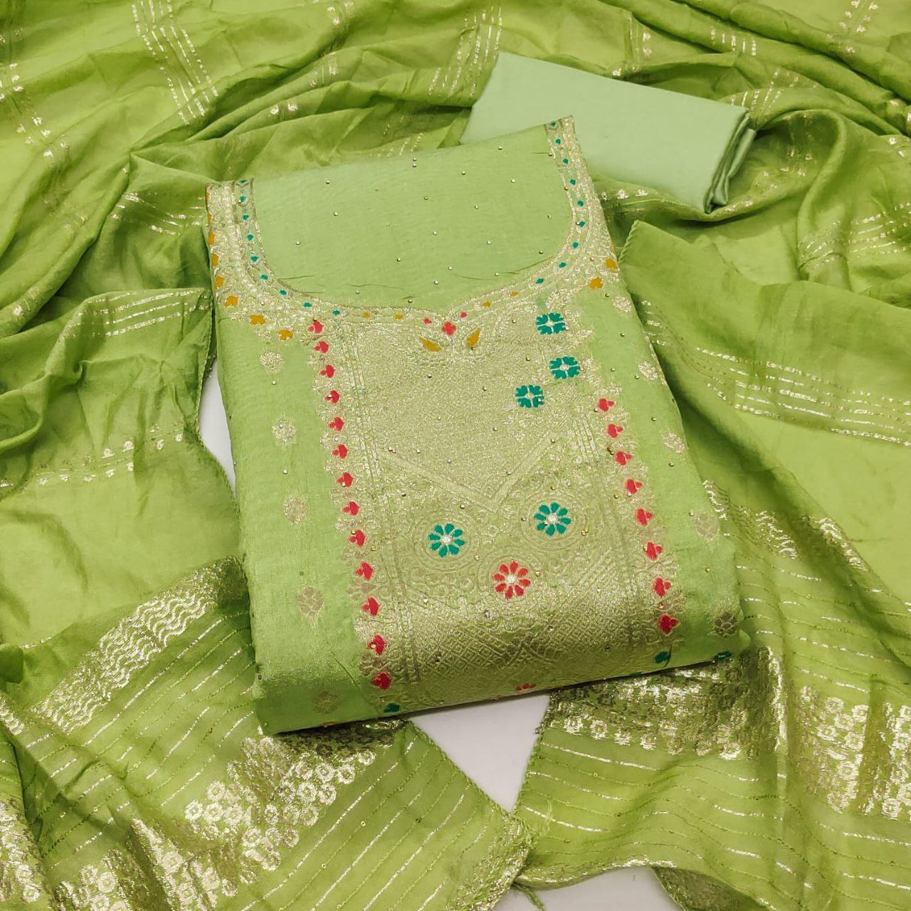 Peri -Designer Zari & Multicolor Thread Embroidery Set