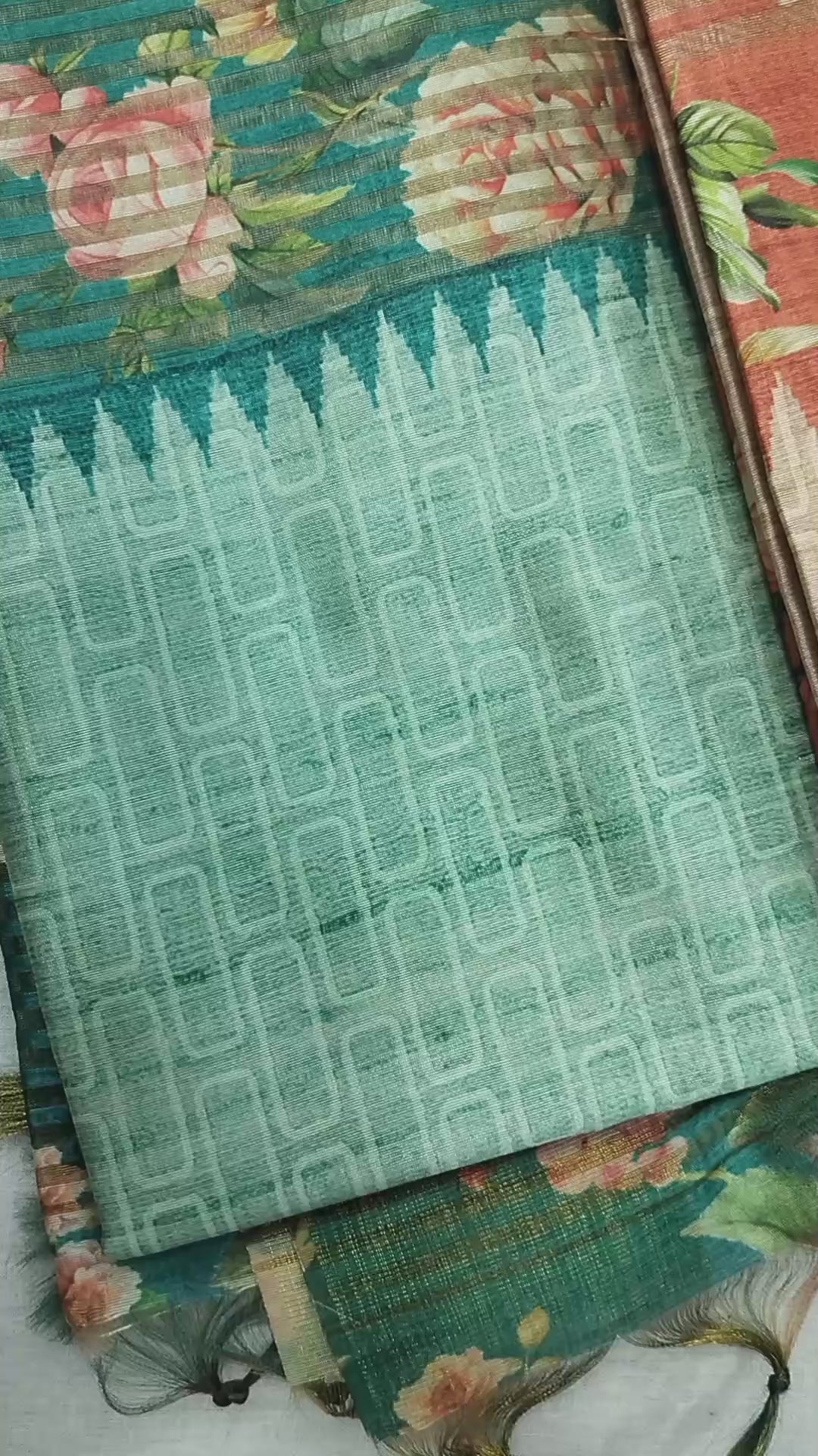 Heeni- soft tussar silk saree with all over beautiful print and control floral print on pallu