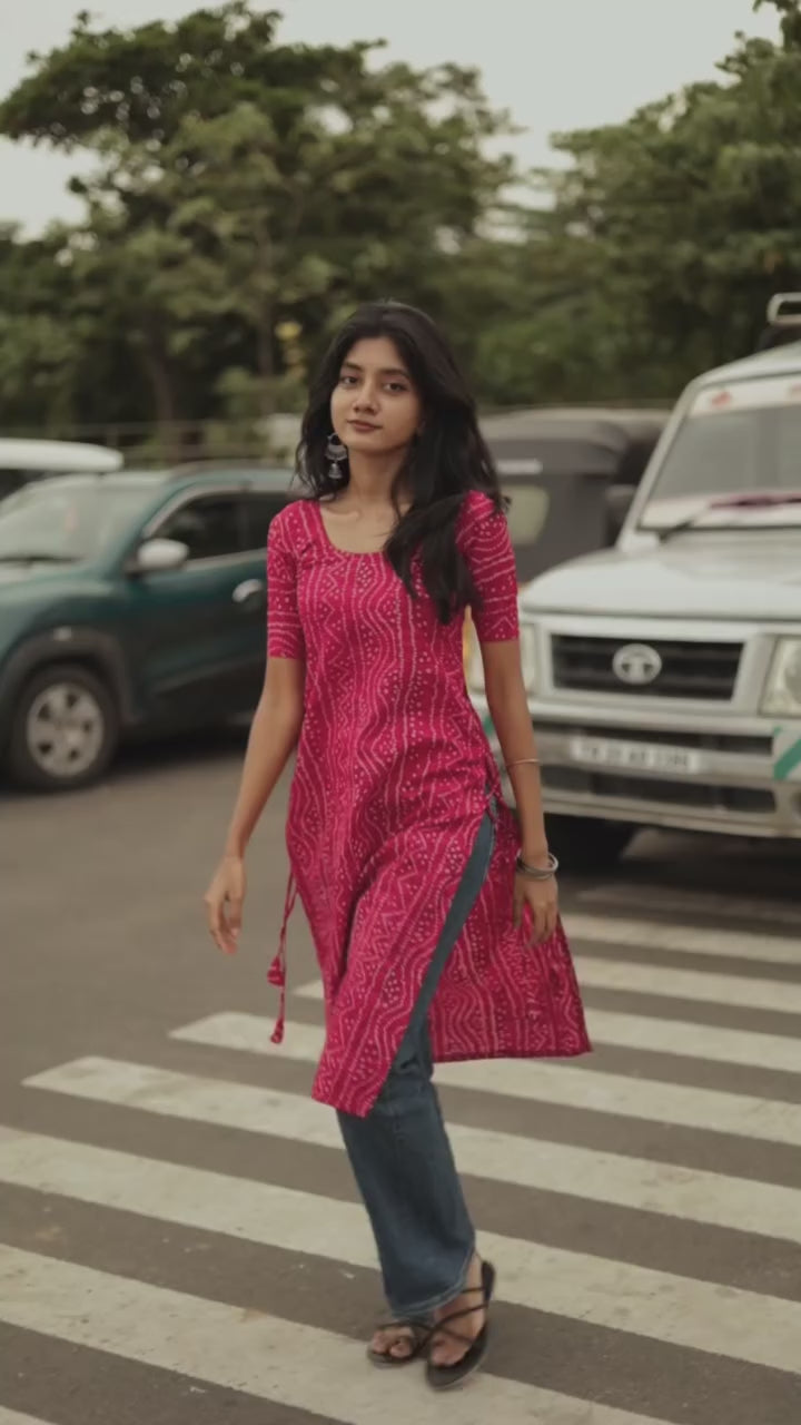 Fana- Cotton printed slit cut kurti