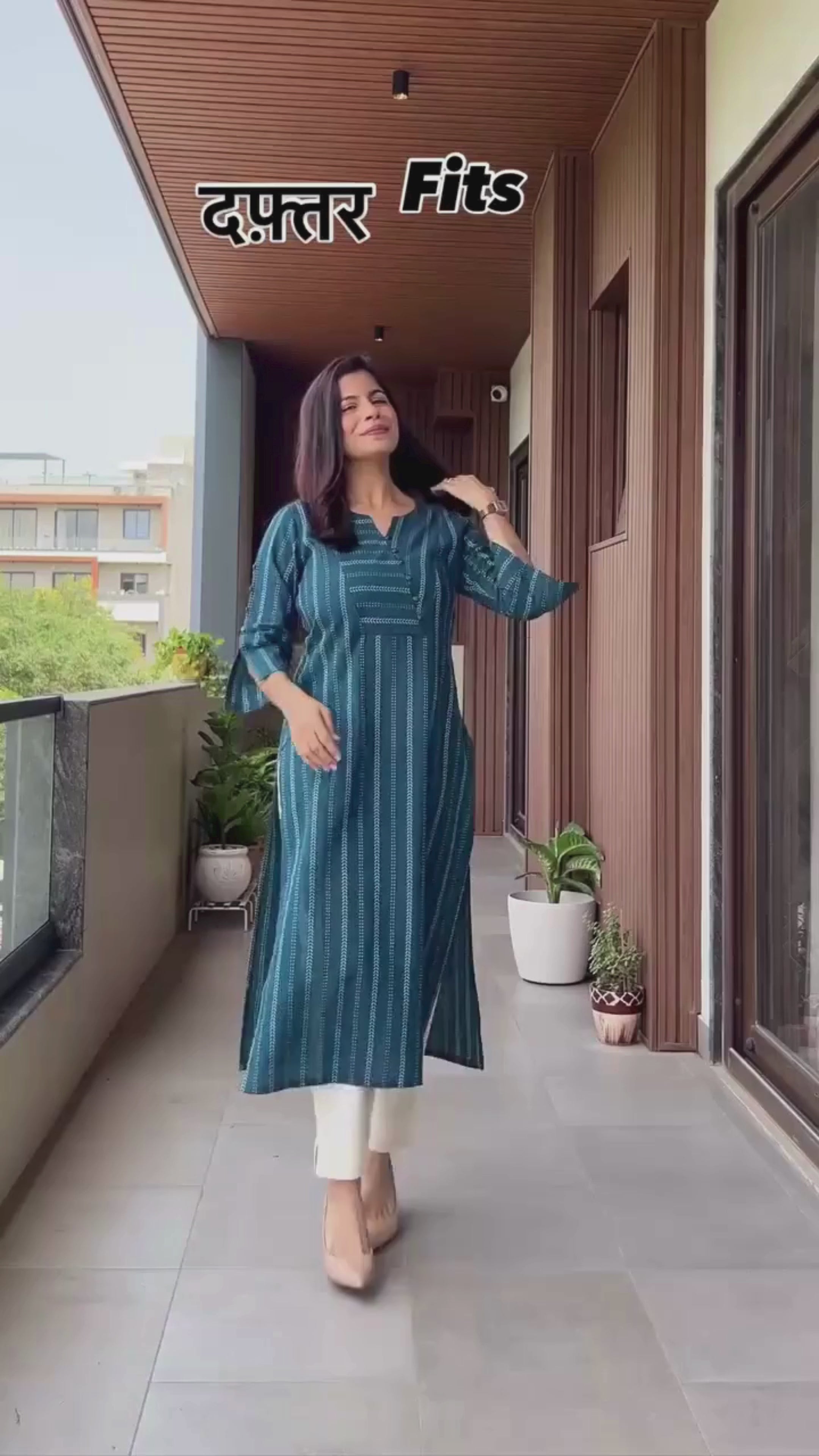 Nazar- style looking classic women's wear kurti set