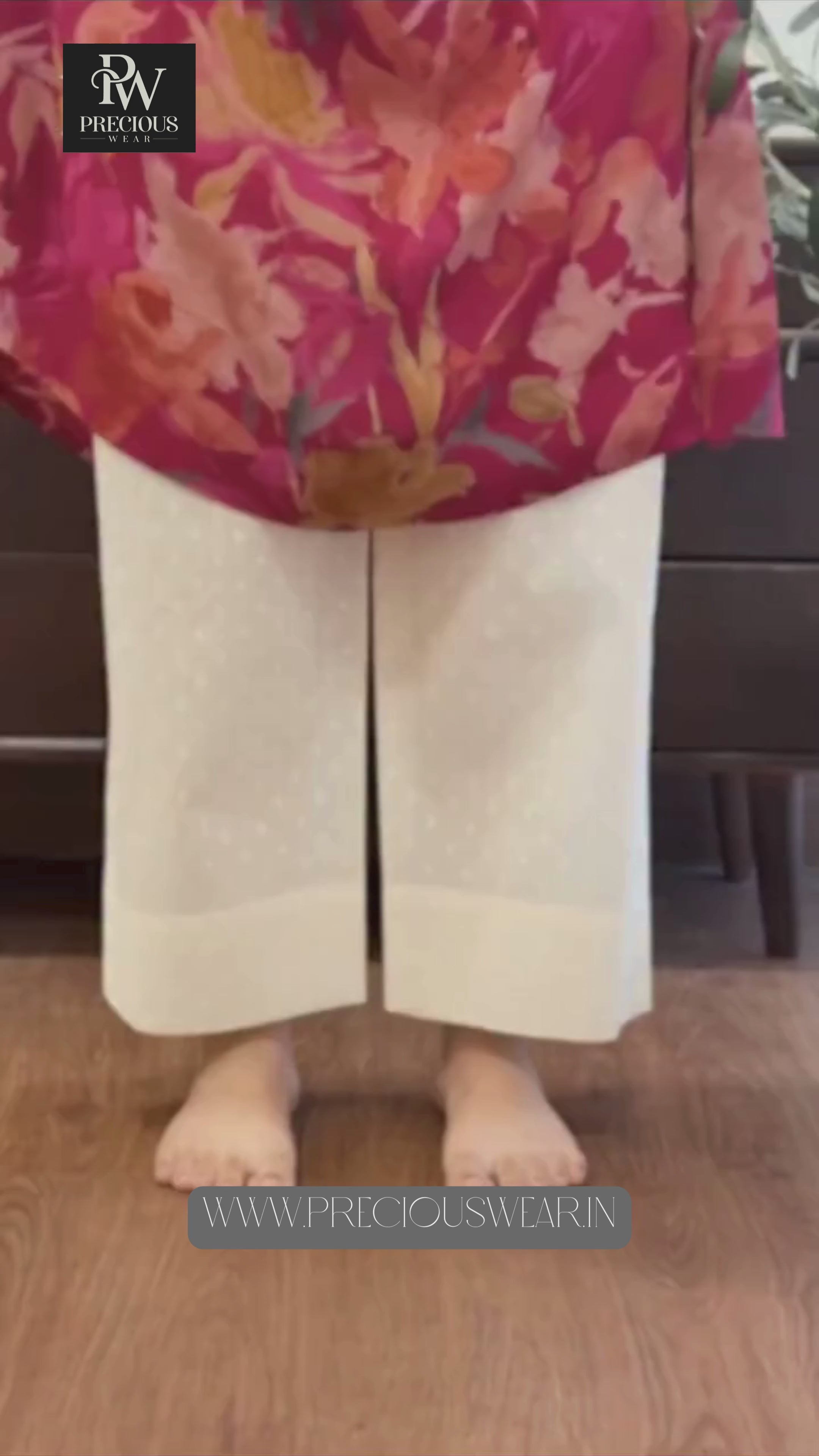 Jin- Floral Printed Pink Casual Kurta